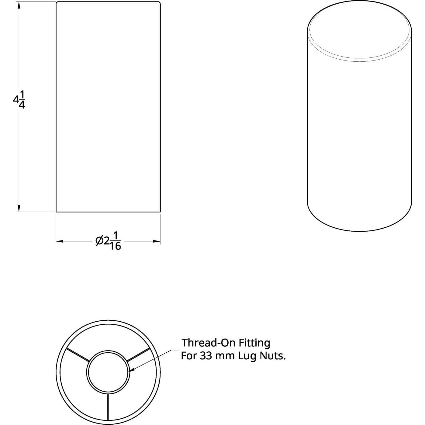 Conjunto Tapa de Tuerca de Rueda United Pacific 10190CB 33mm