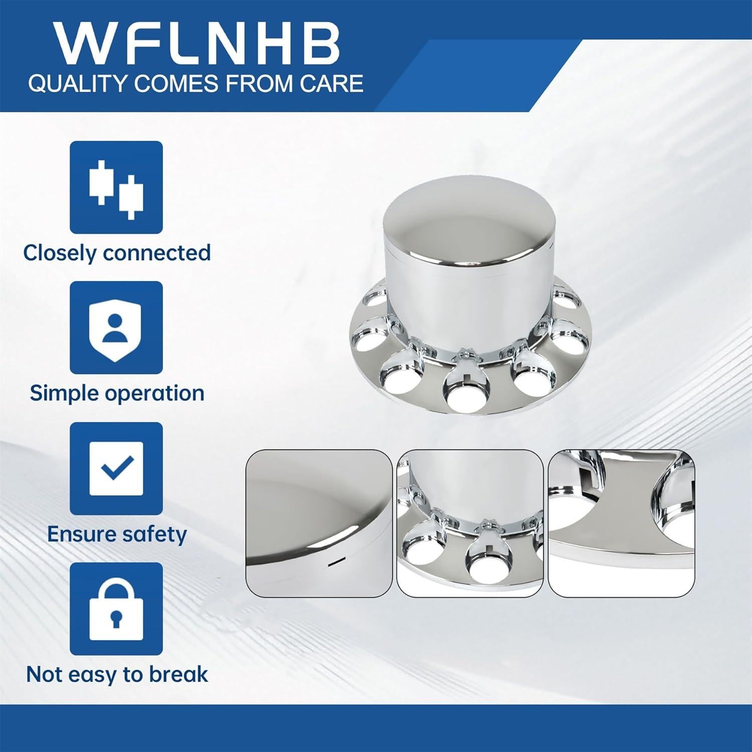 Cubiertas de Eje Cromadas WFLNHB para Semi-Tráiler 33mm