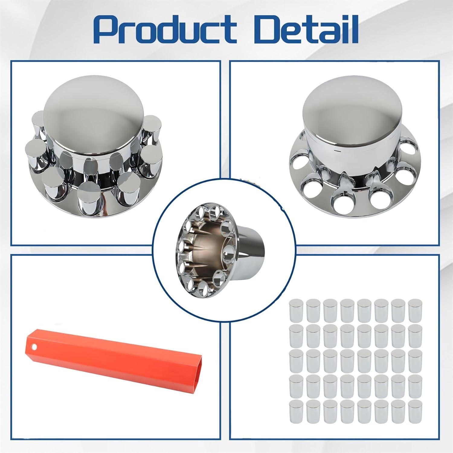 Cubiertas de Eje Cromadas WFLNHB para Semi-Tráiler 33mm