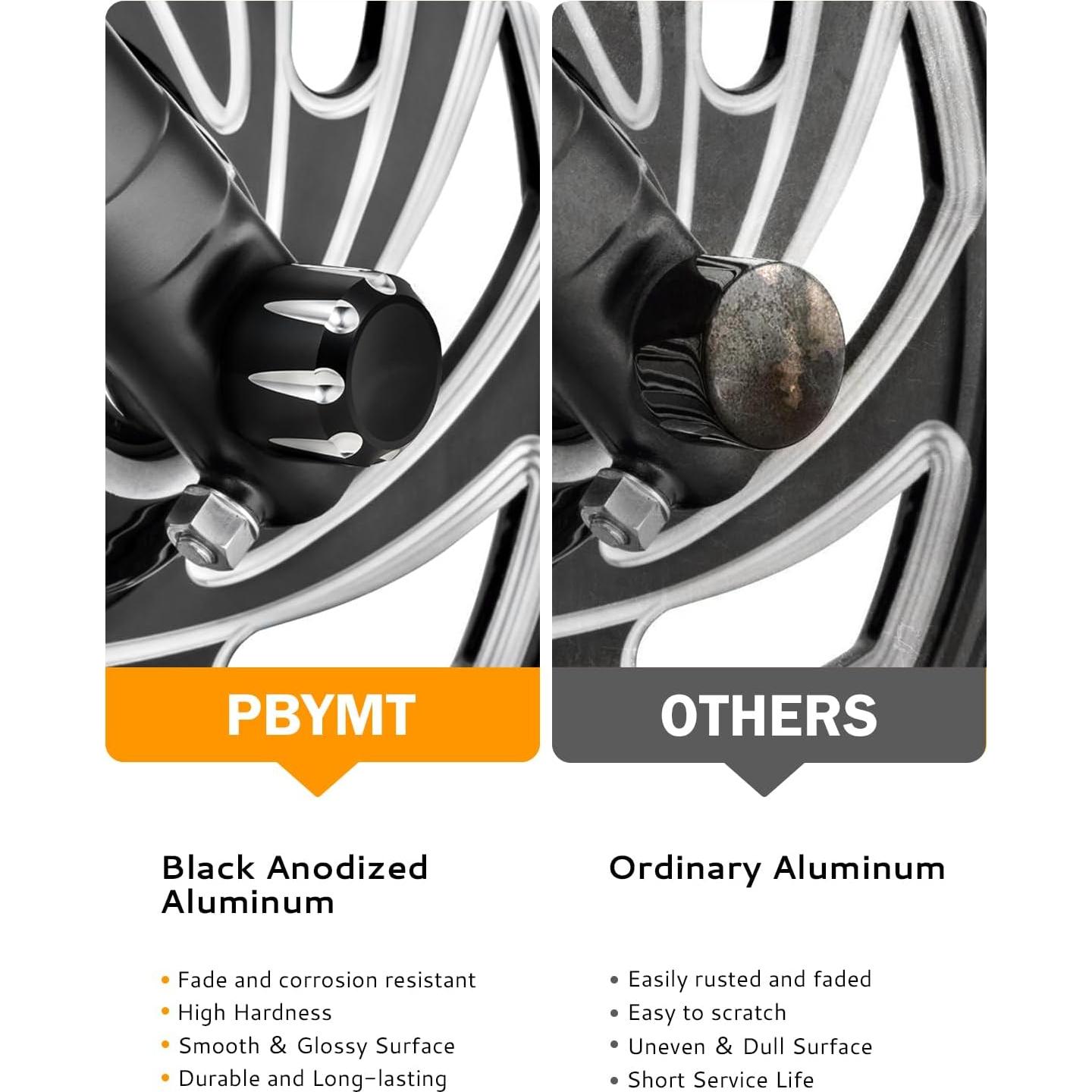 Tapa de Tuerca del Eje Delantero PBYMT Negra CNC Aluminio