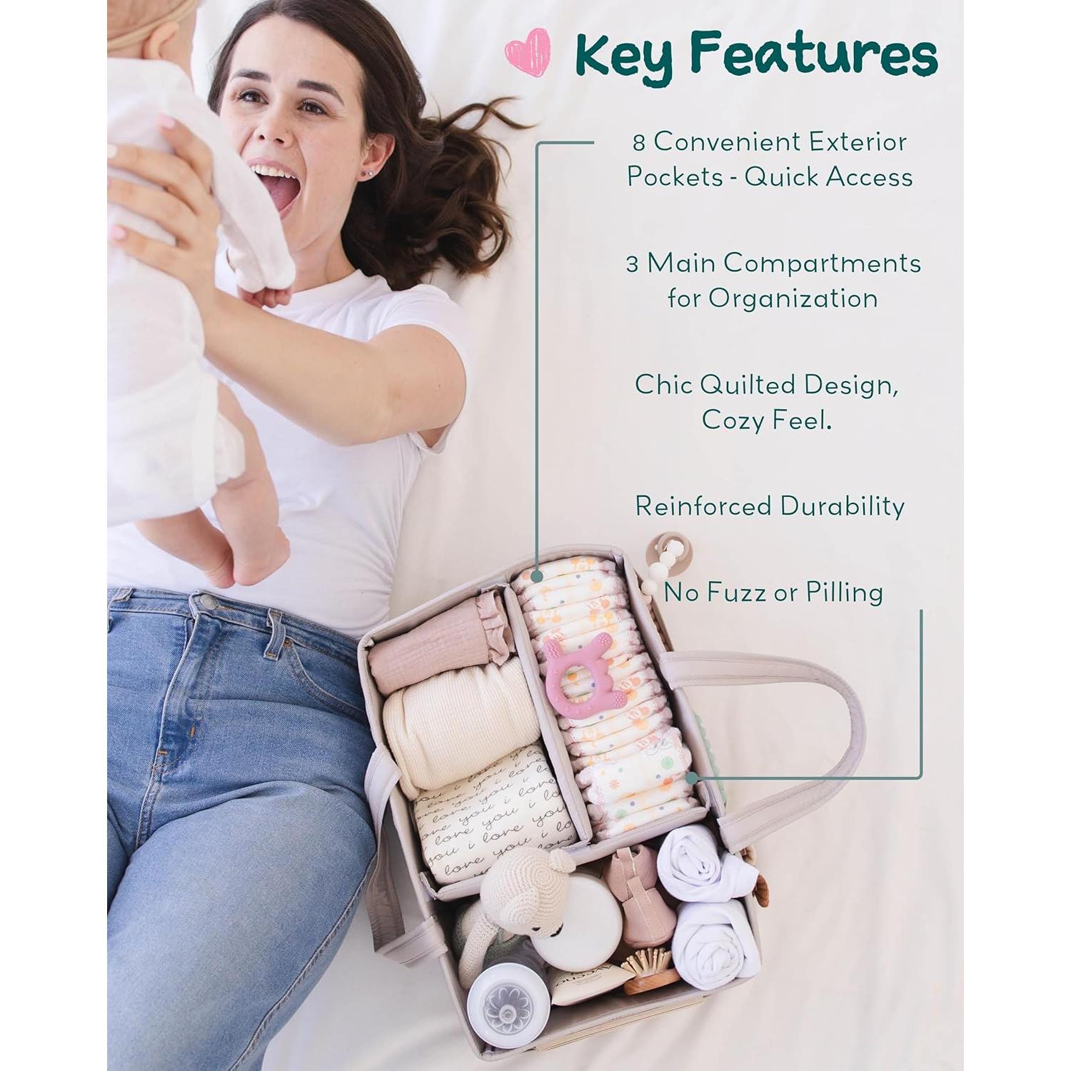 Organizador de Pañales Lily Miles Acolchado Arena Suave