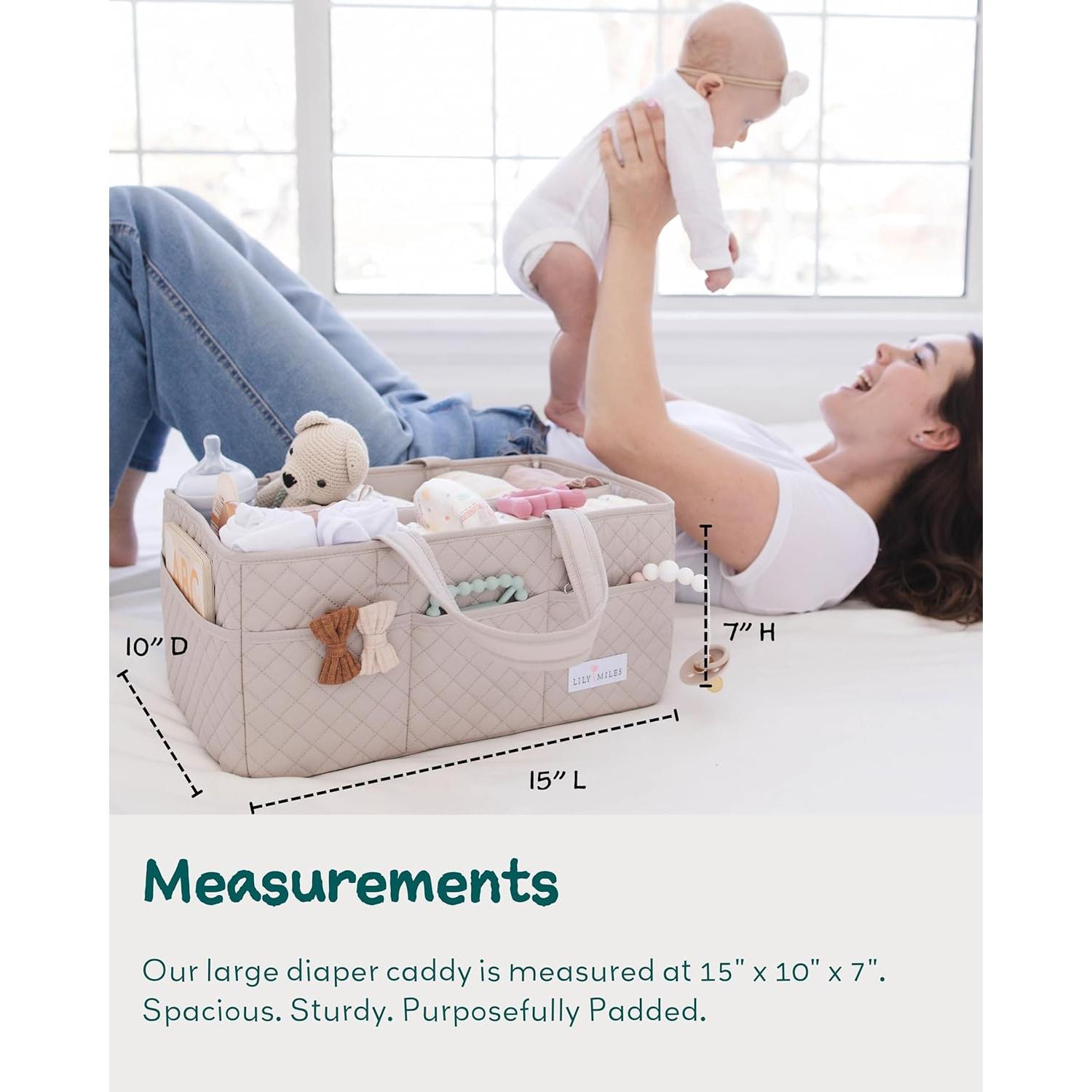 Organizador de Pañales Lily Miles Acolchado Arena Suave