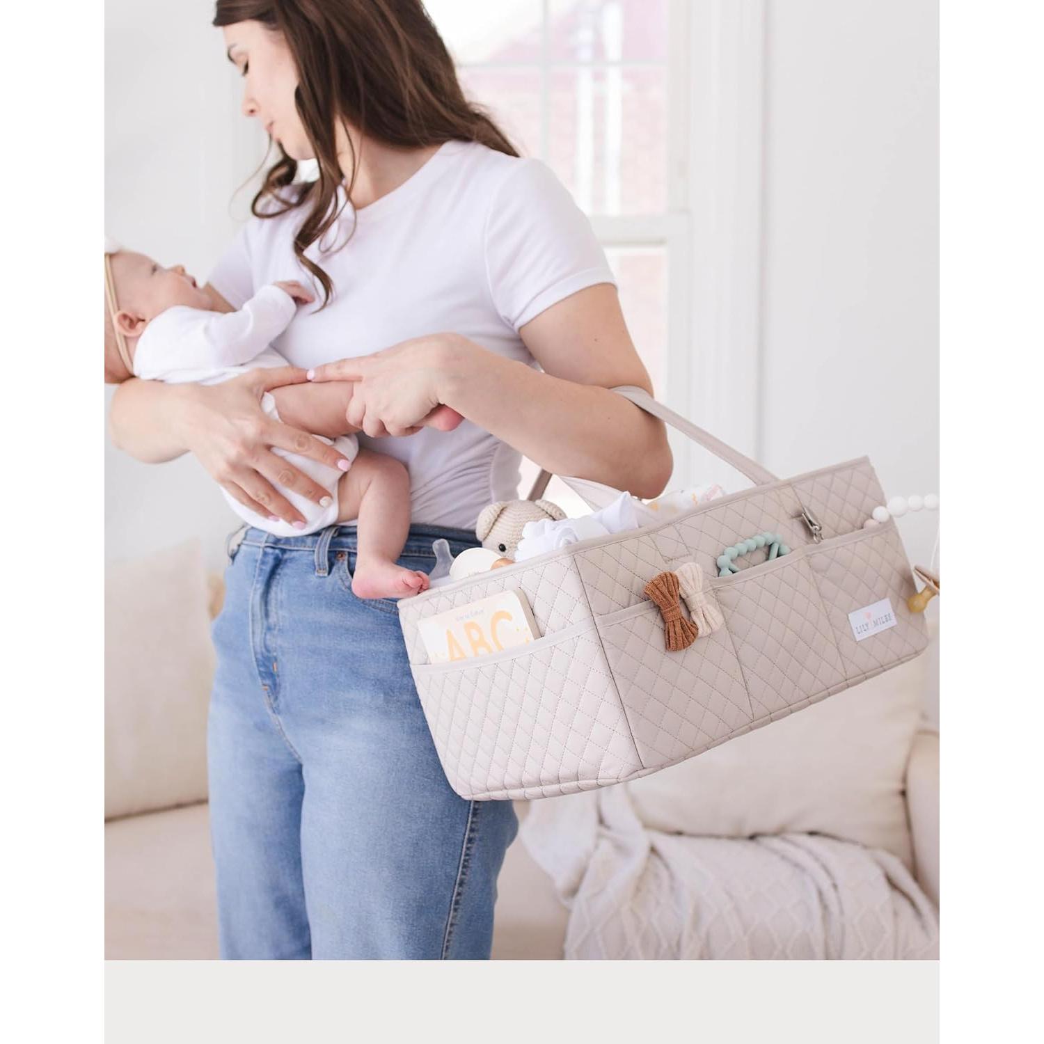 Organizador de Pañales Lily Miles Acolchado Arena Suave