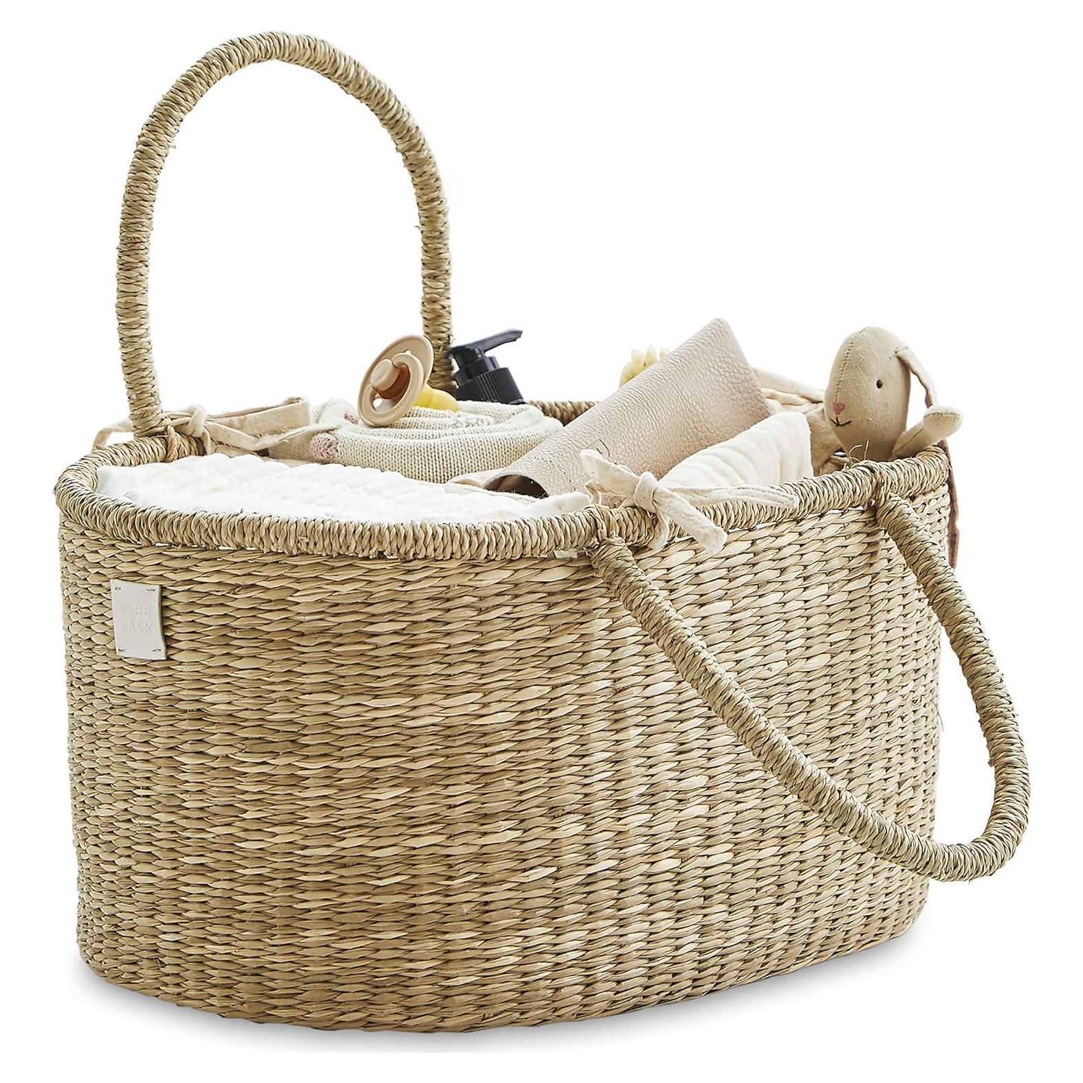 Organizador de Pañales Premium Bebe Bask Rosa - Hecho a Mano