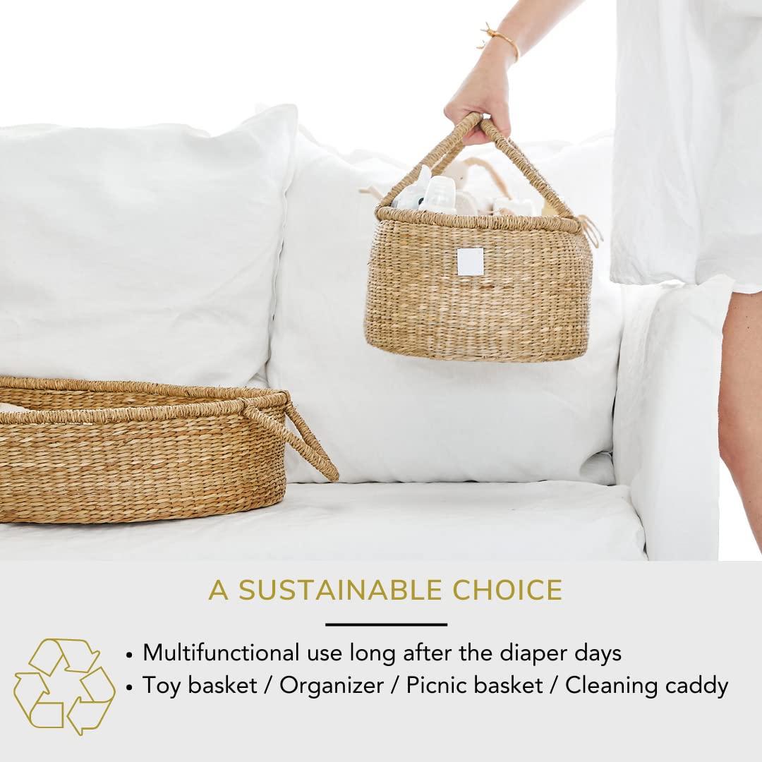 Organizador de Pañales Premium Bebe Bask Rosa - Hecho a Mano