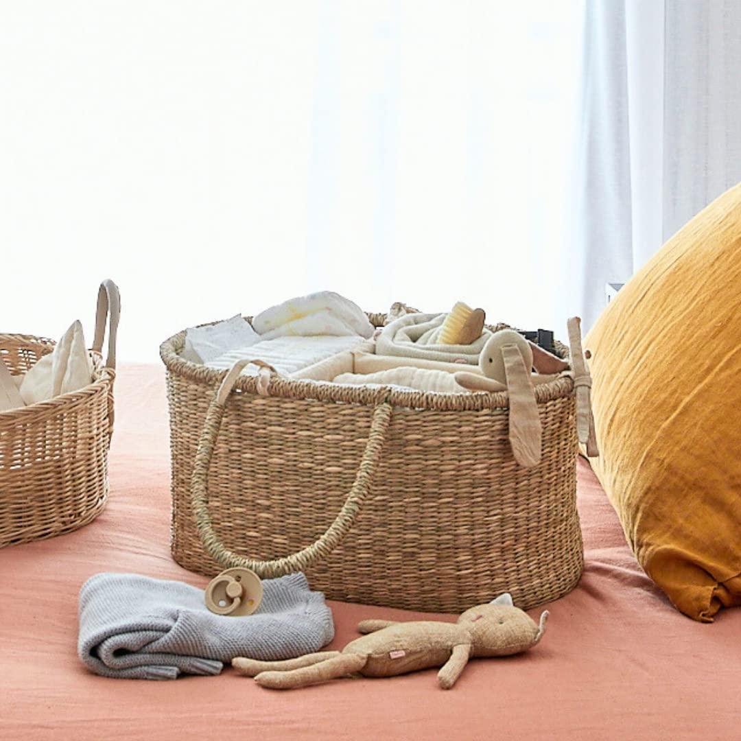 Organizador de Pañales Premium Bebe Bask Rosa - Hecho a Mano