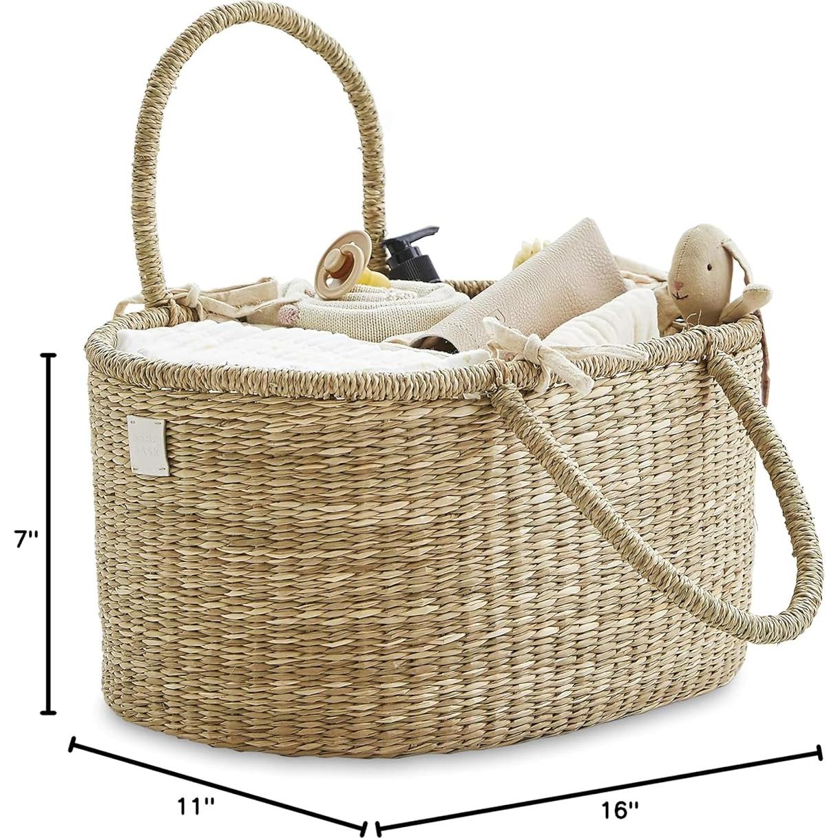 Organizador de Pañales Premium Bebe Bask Rosa - Hecho a Mano