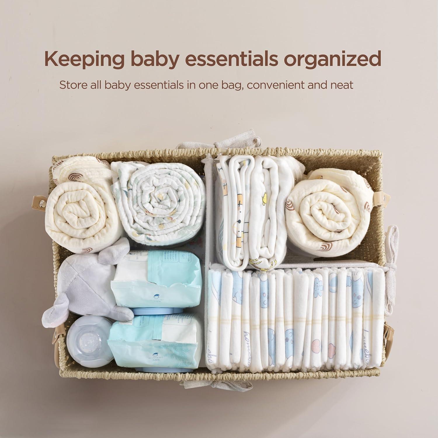 Organizador de Pañales HBlife Grande Beige Tejido a Mano