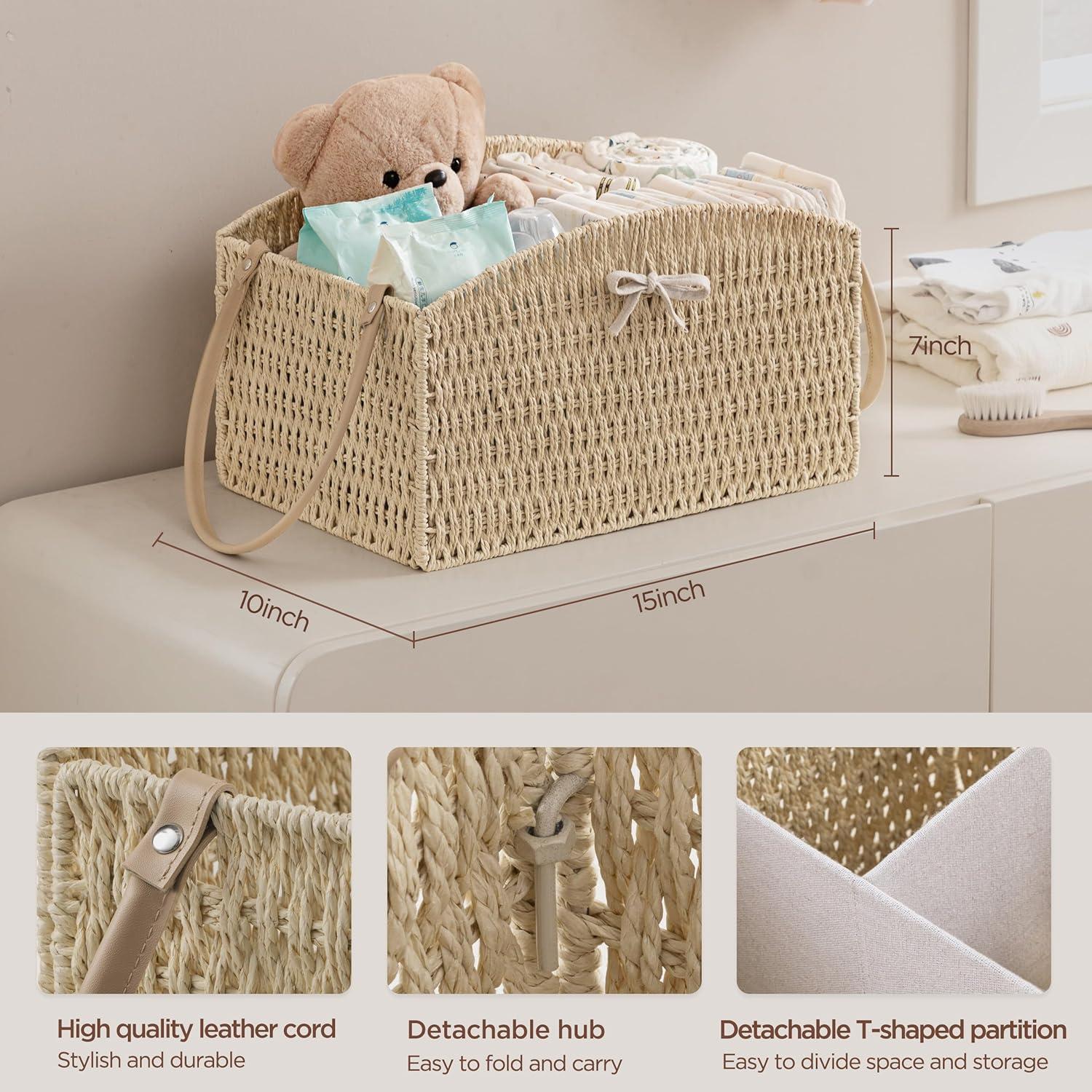 Organizador de Pañales HBlife Grande Beige Tejido a Mano