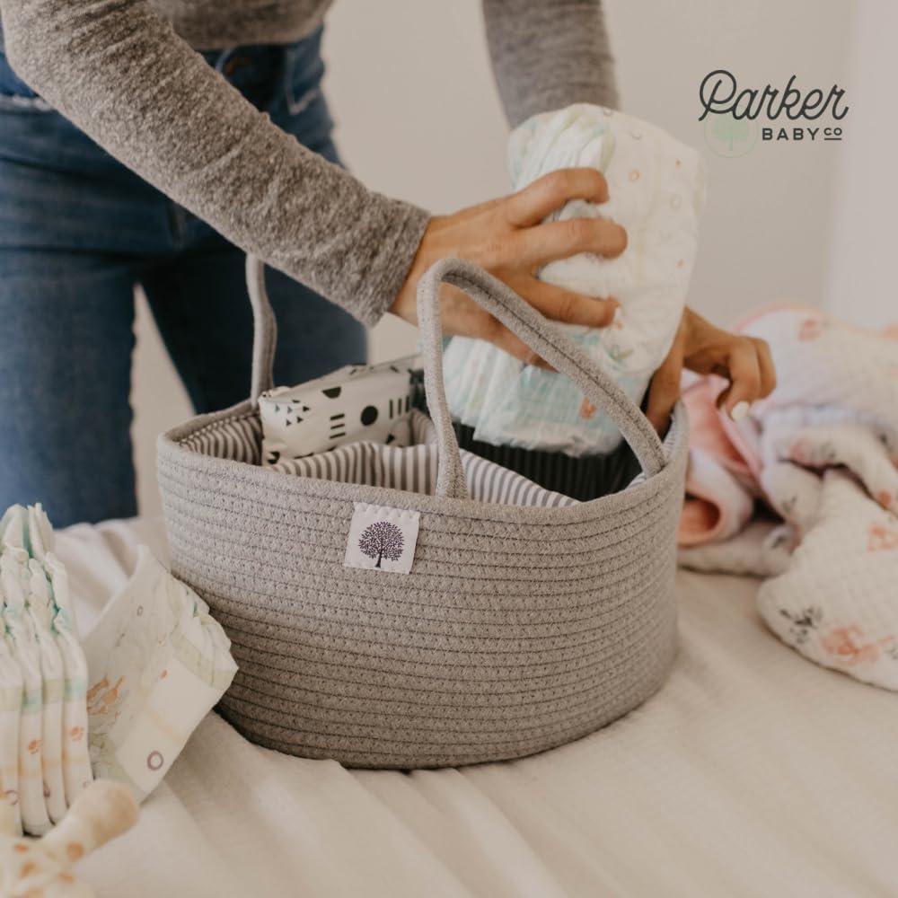 Organizador de Pañales Parker Baby Co. - Caddy Portátil Gris