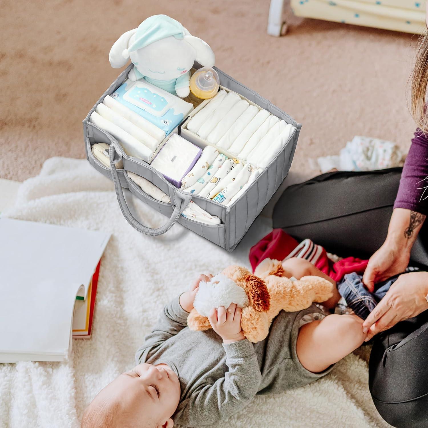 Organizador de Pañales Ankyle Gris Estrellado con Divisores