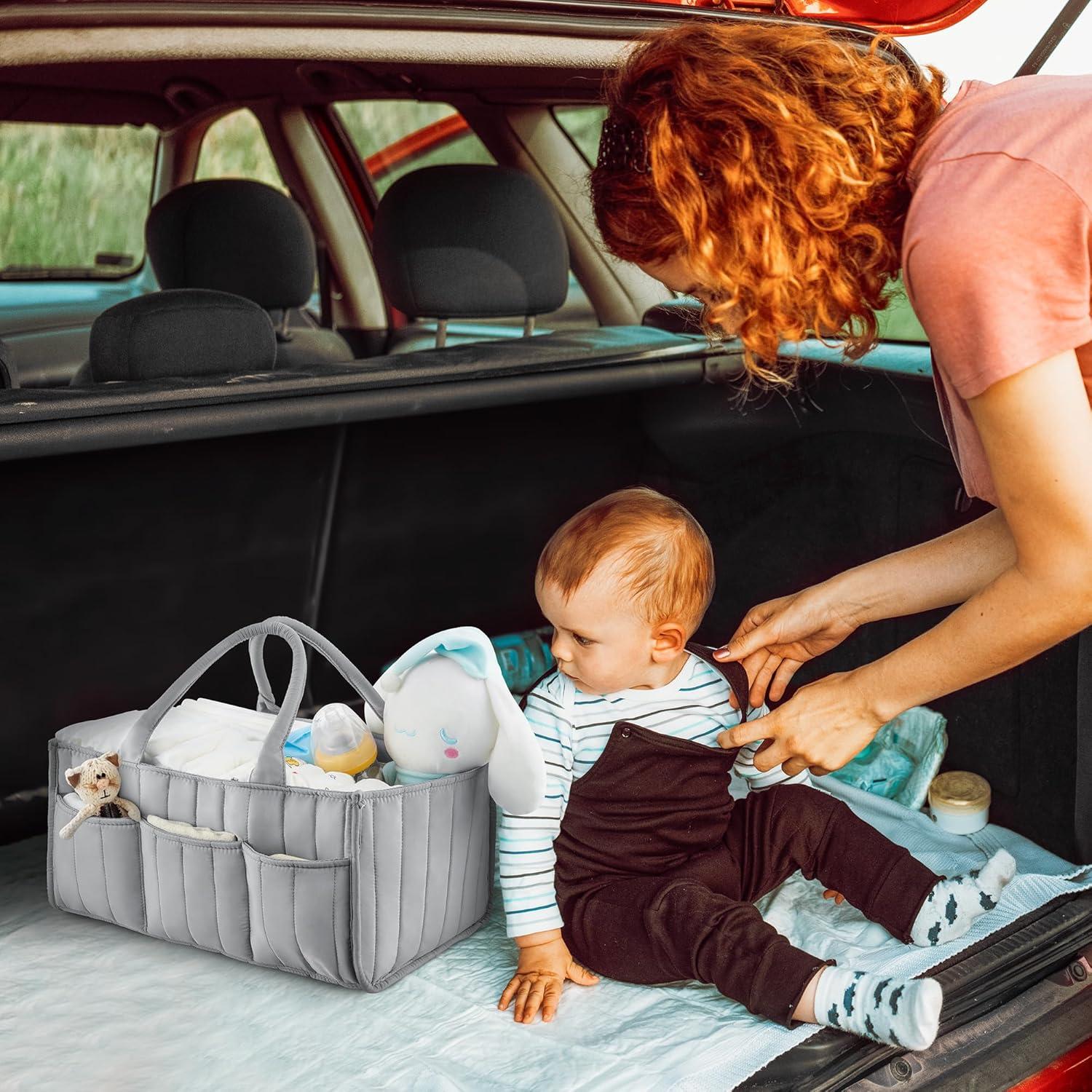 Organizador de Pañales Ankyle Gris Estrellado con Divisores