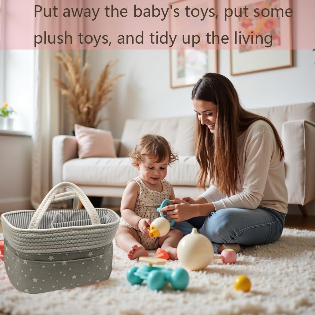 Organizador de Pañales MGERASL Gris Ovalado 35.88x21.92cm