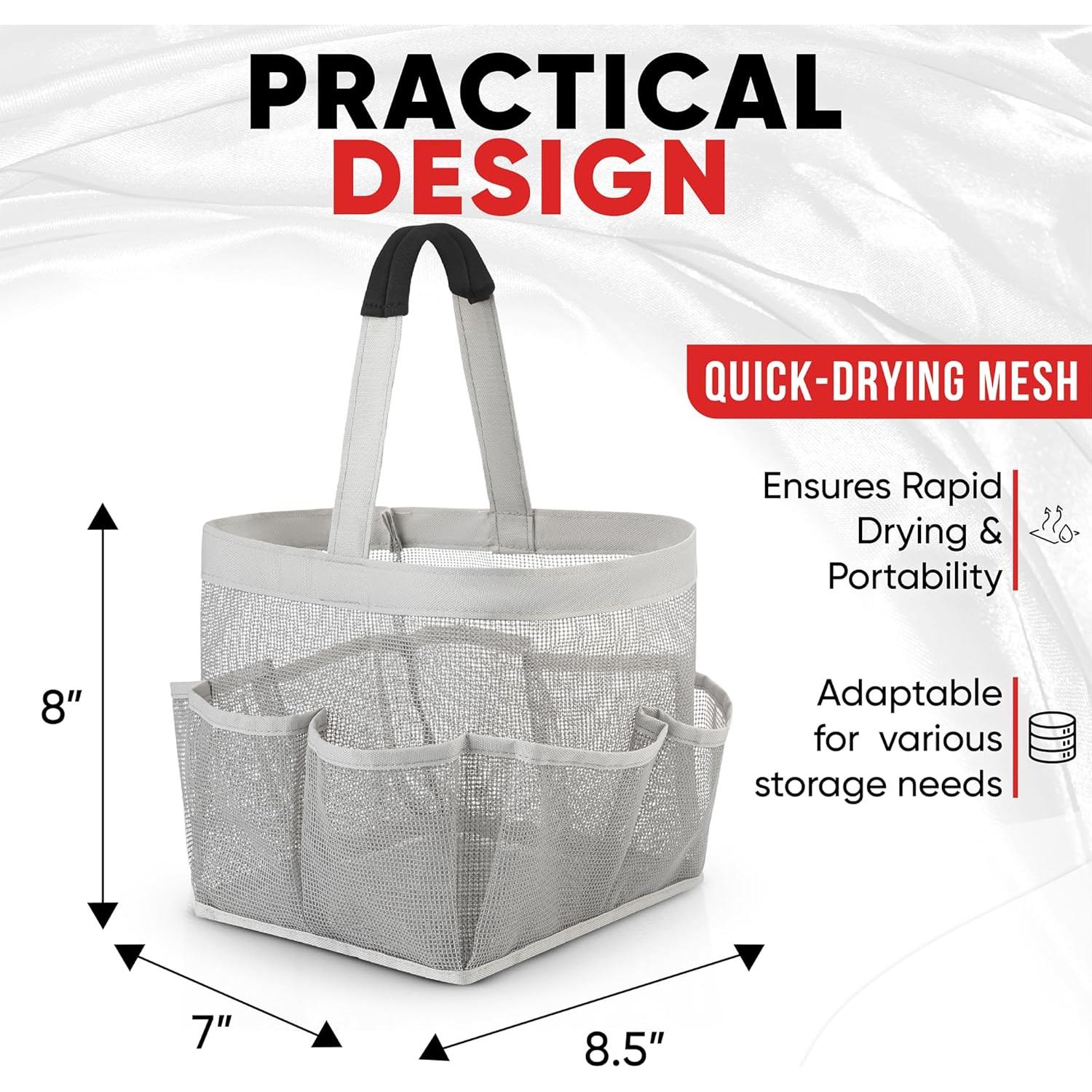 Bolsa de Ducha Plegable Masirs 9 Bolsillos Gris Organizador