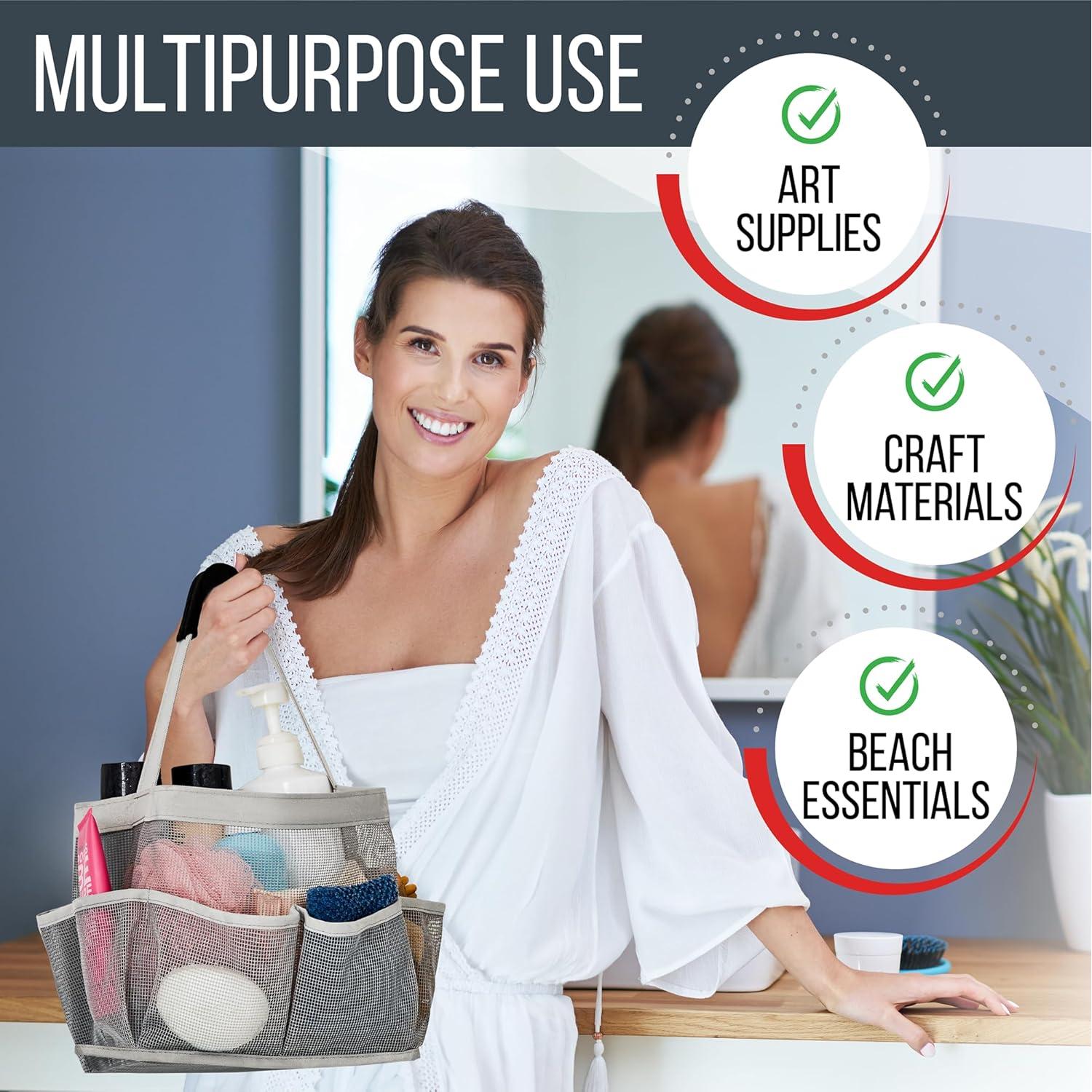 Bolsa de Ducha Plegable Masirs 9 Bolsillos Gris Organizador