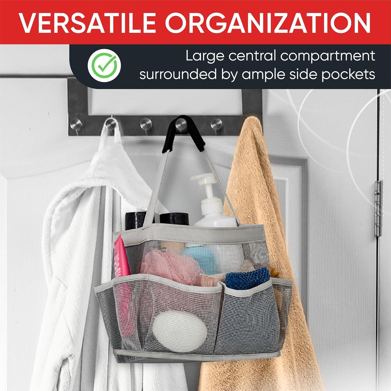 Bolsa de Ducha Plegable Masirs 9 Bolsillos Gris Organizador