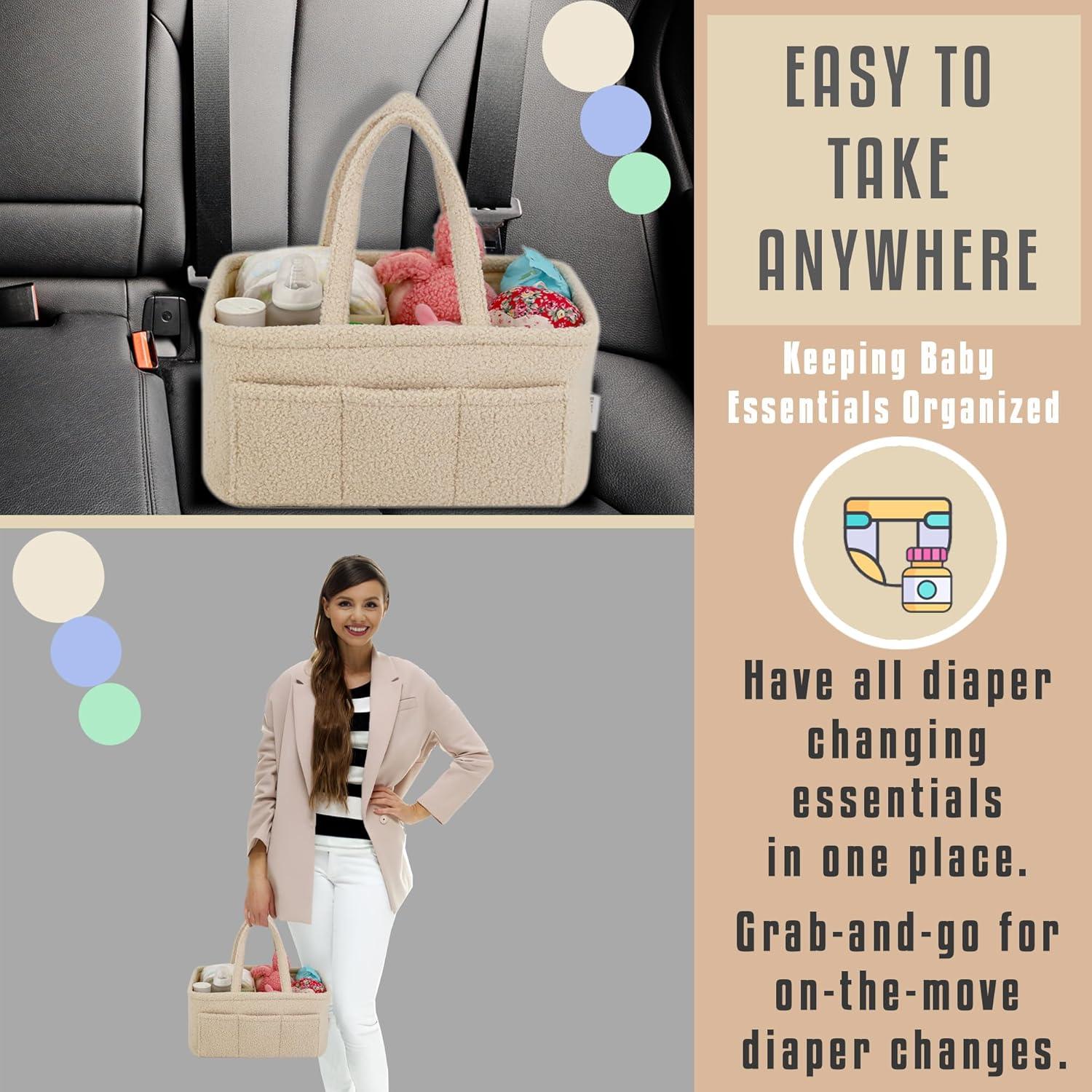 Organizador de Pañales YelloIris Beige con 3 Compartimentos