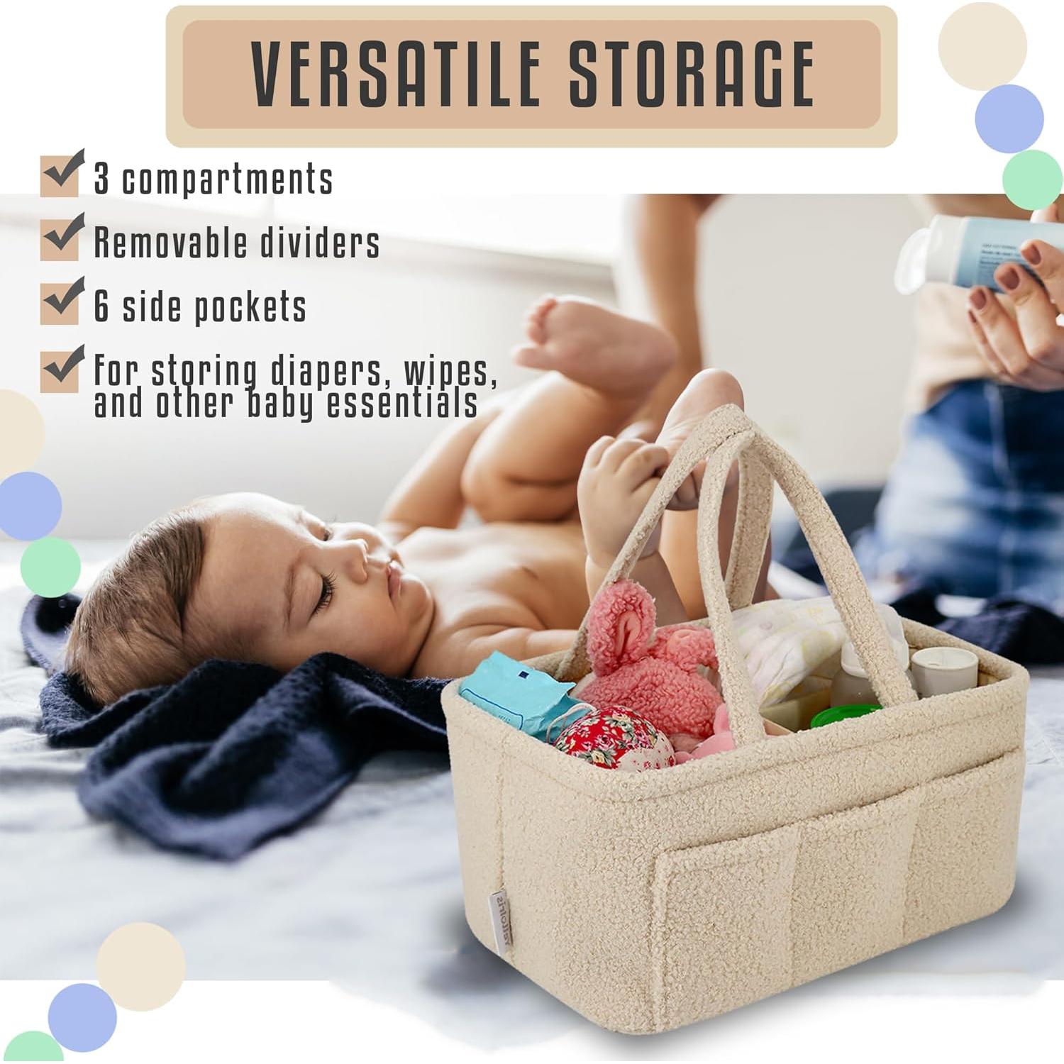 Organizador de Pañales YelloIris Beige con 3 Compartimentos