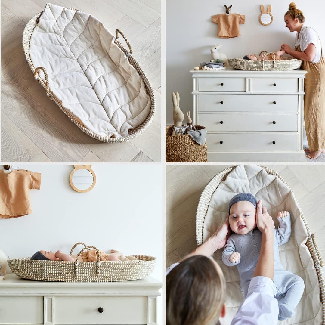 Organizador de Pañales Premium BEBE BASK - Hecho a Mano - Natural