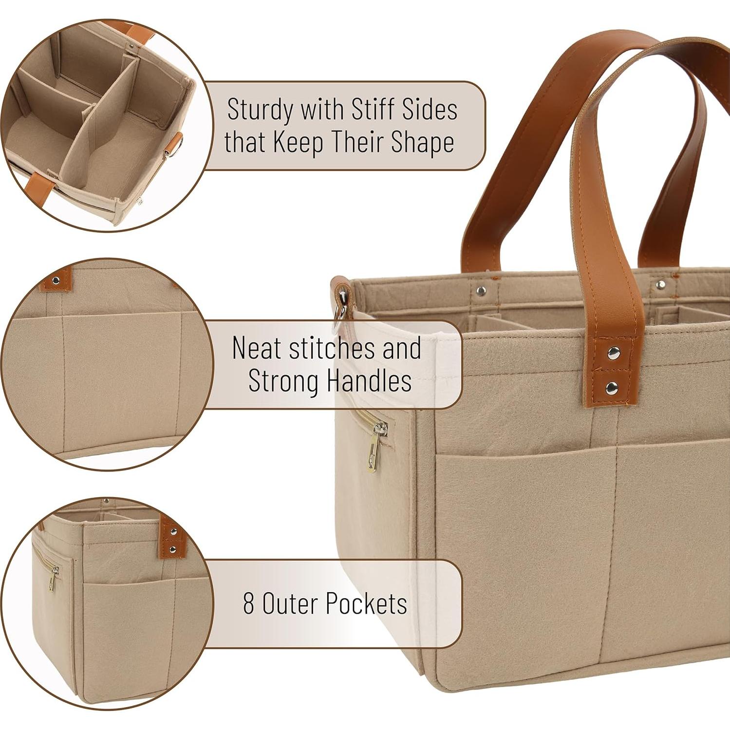 Organizador de Pañales Mr. Pen Caddy de Fieltro con Cuero