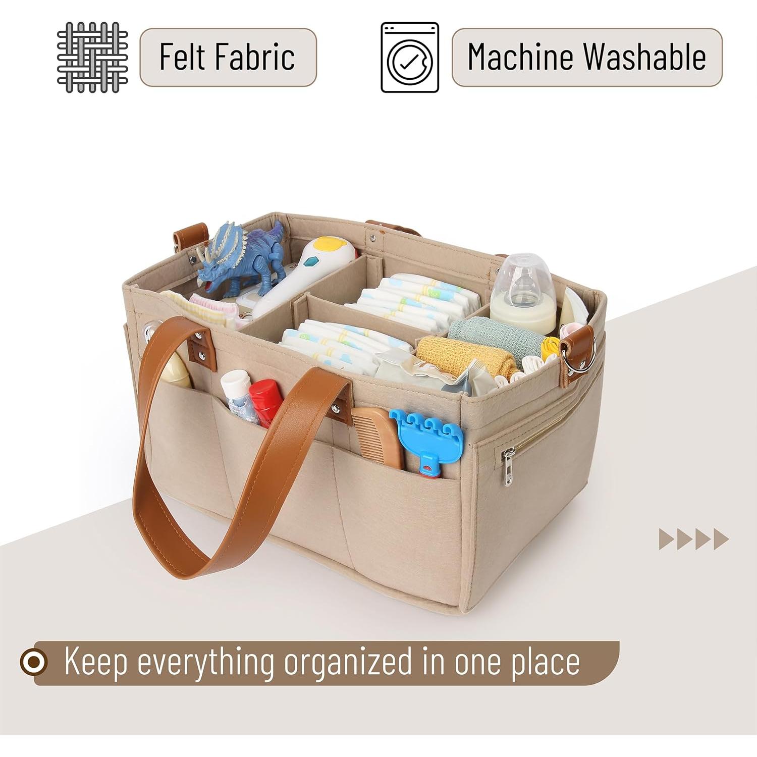 Organizador de Pañales Mr. Pen Caddy de Fieltro con Cuero