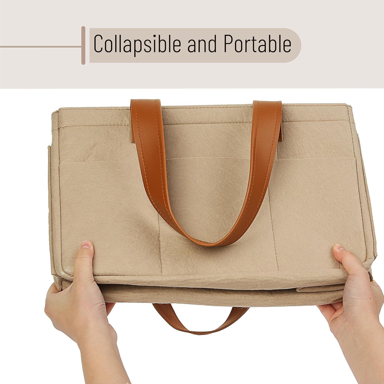 Organizador de Pañales Mr. Pen Caddy de Fieltro con Cuero