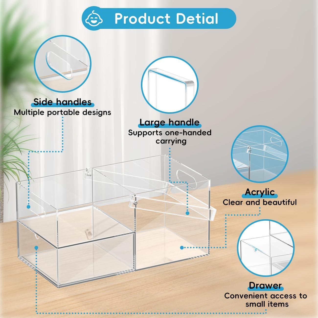 Organizador de Pañales Acrílico Jumyee 37.8x22.1x20.1cm