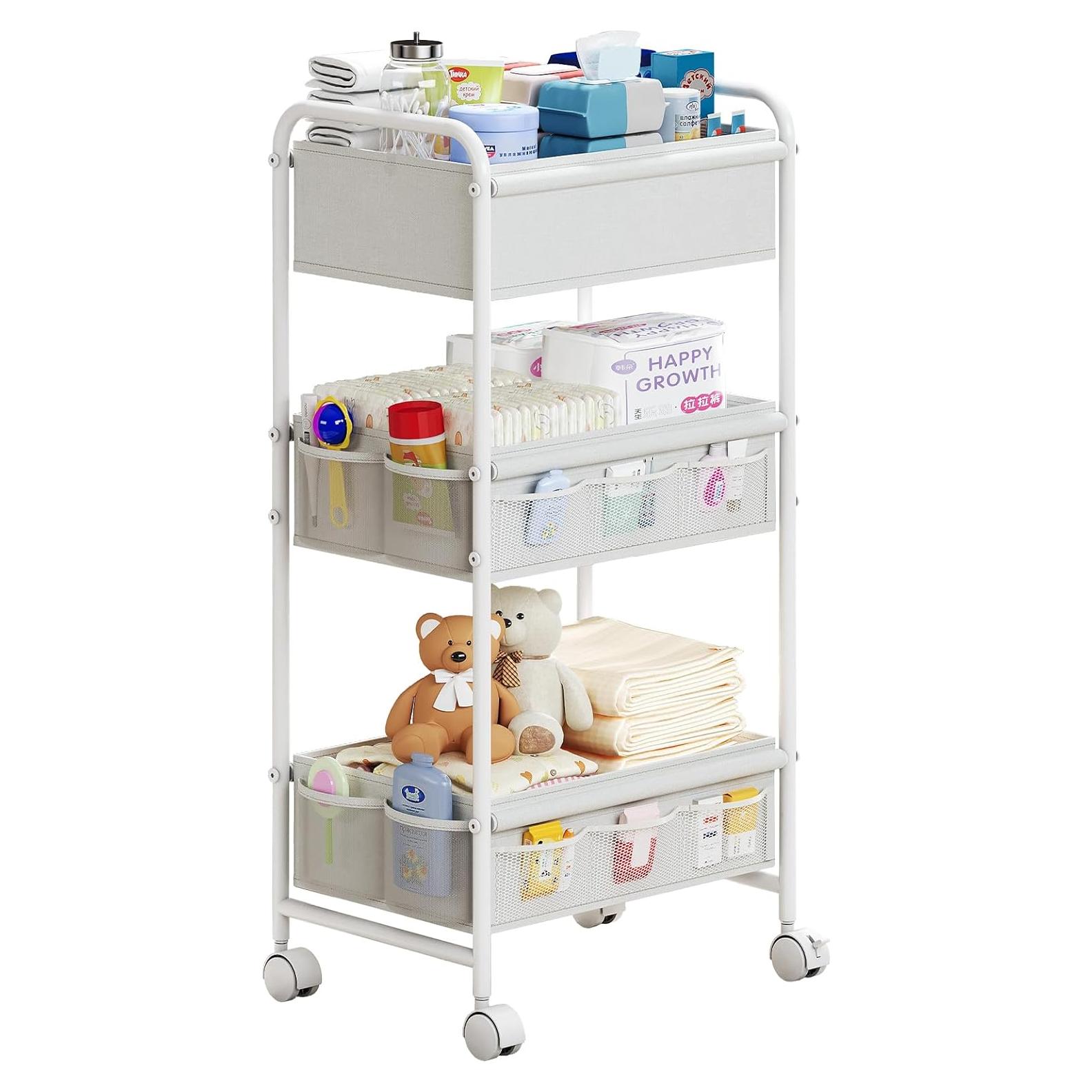 Carro Organizador de Pañales Cidaziya 3 Niveles Blanco