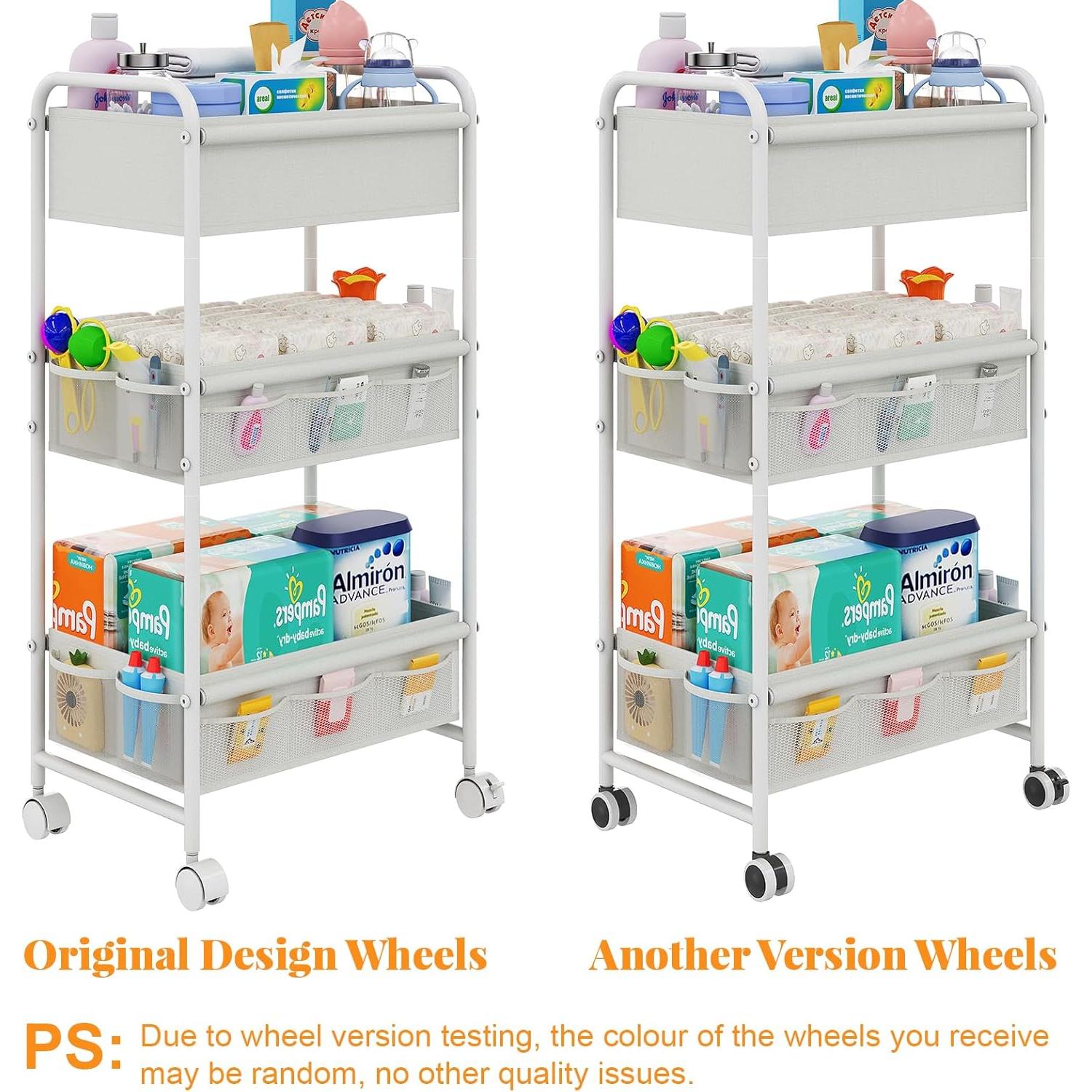 Carro Organizador de Pañales Cidaziya 3 Niveles Blanco