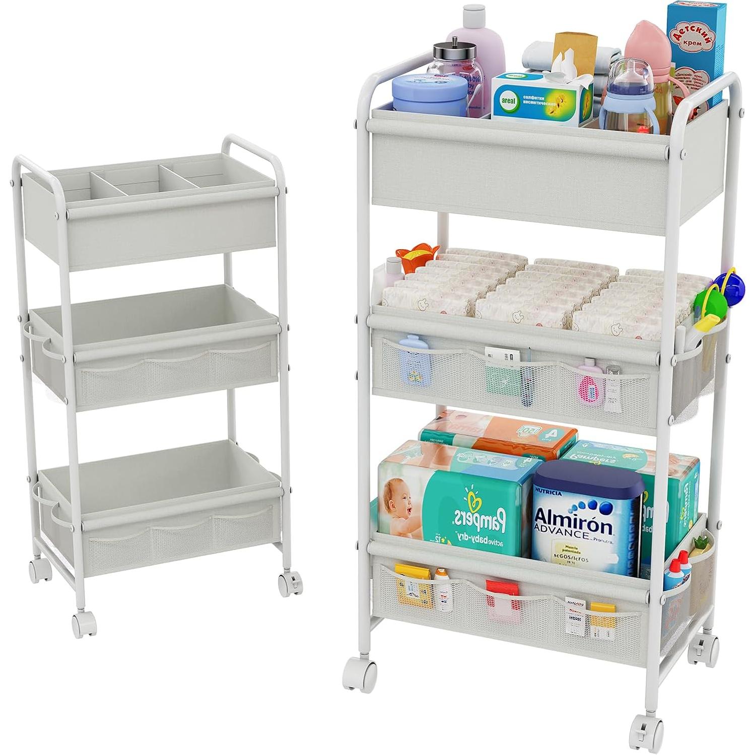 Carro Organizador de Pañales Cidaziya 3 Niveles Blanco
