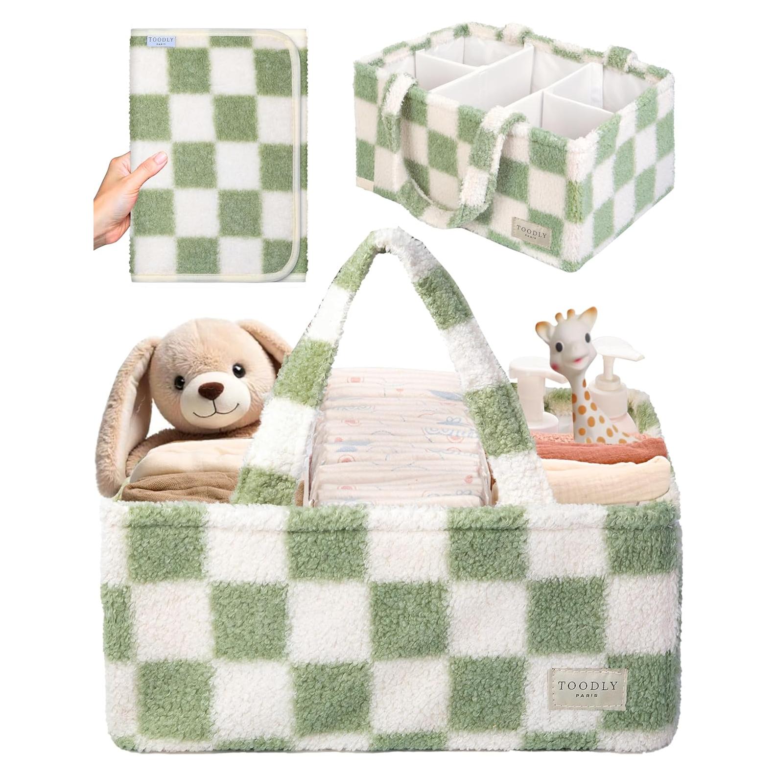 Organizador de Pañales Toodly con Almohadilla Cambiadora Verde