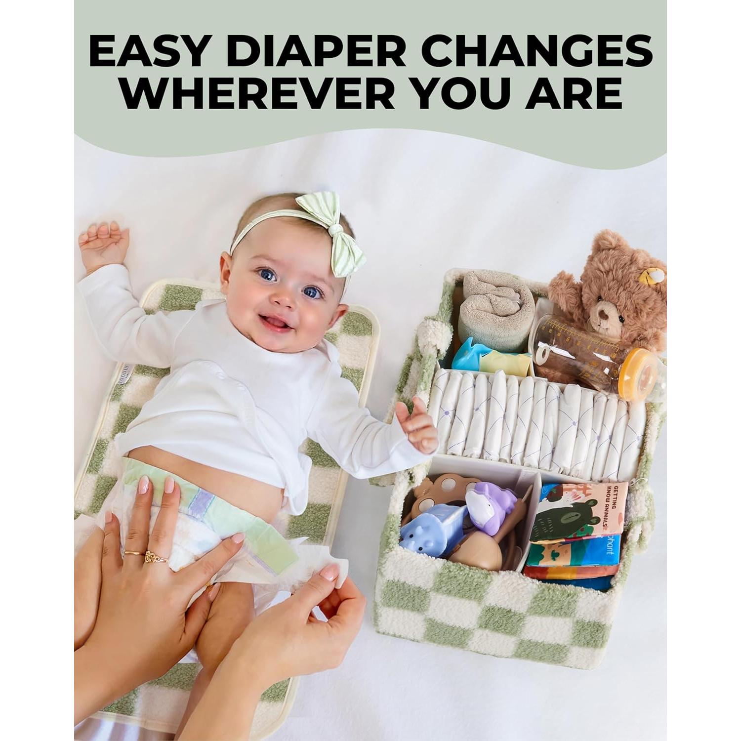 Organizador de Pañales Toodly con Almohadilla Cambiadora Verde
