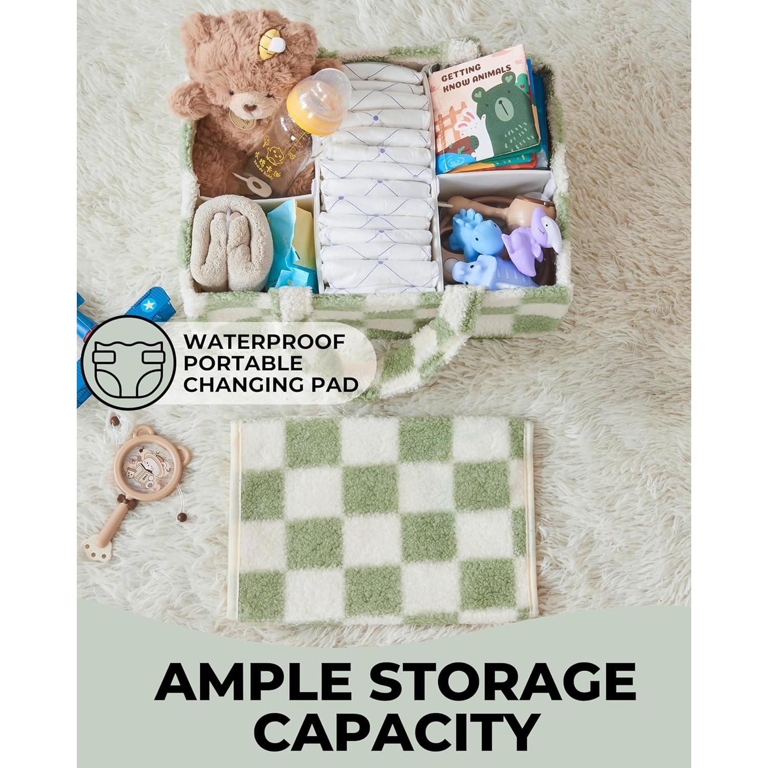 Organizador de Pañales Toodly con Almohadilla Cambiadora Verde