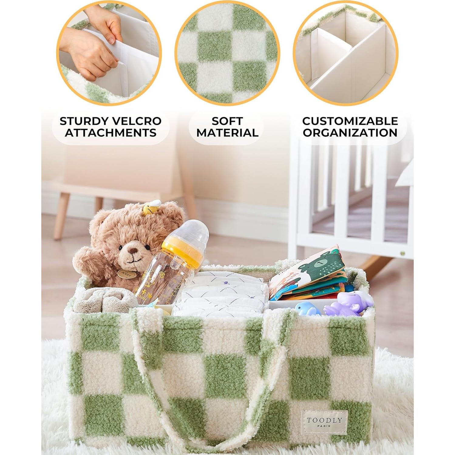 Organizador de Pañales Toodly con Almohadilla Cambiadora Verde