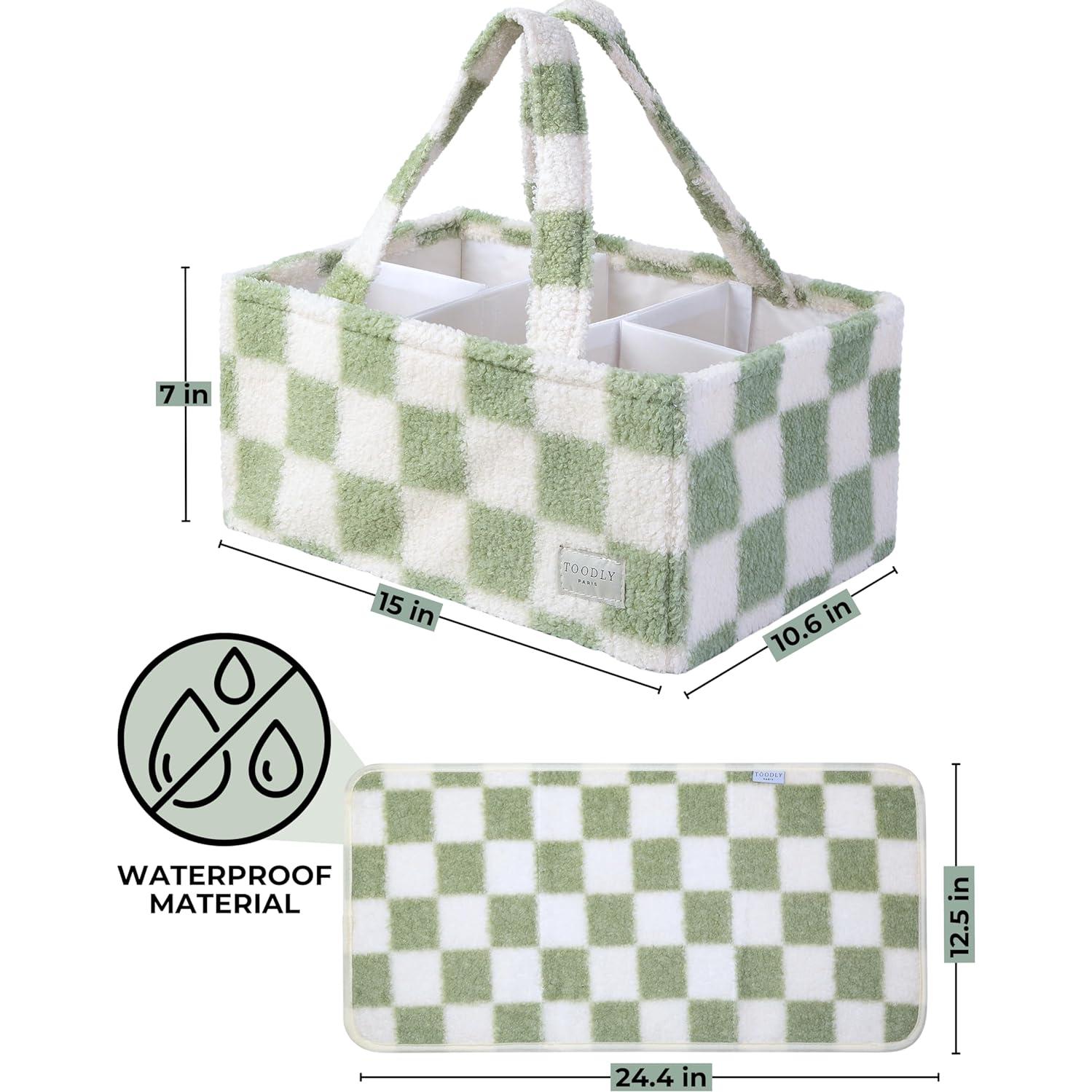 Organizador de Pañales Toodly con Almohadilla Cambiadora Verde