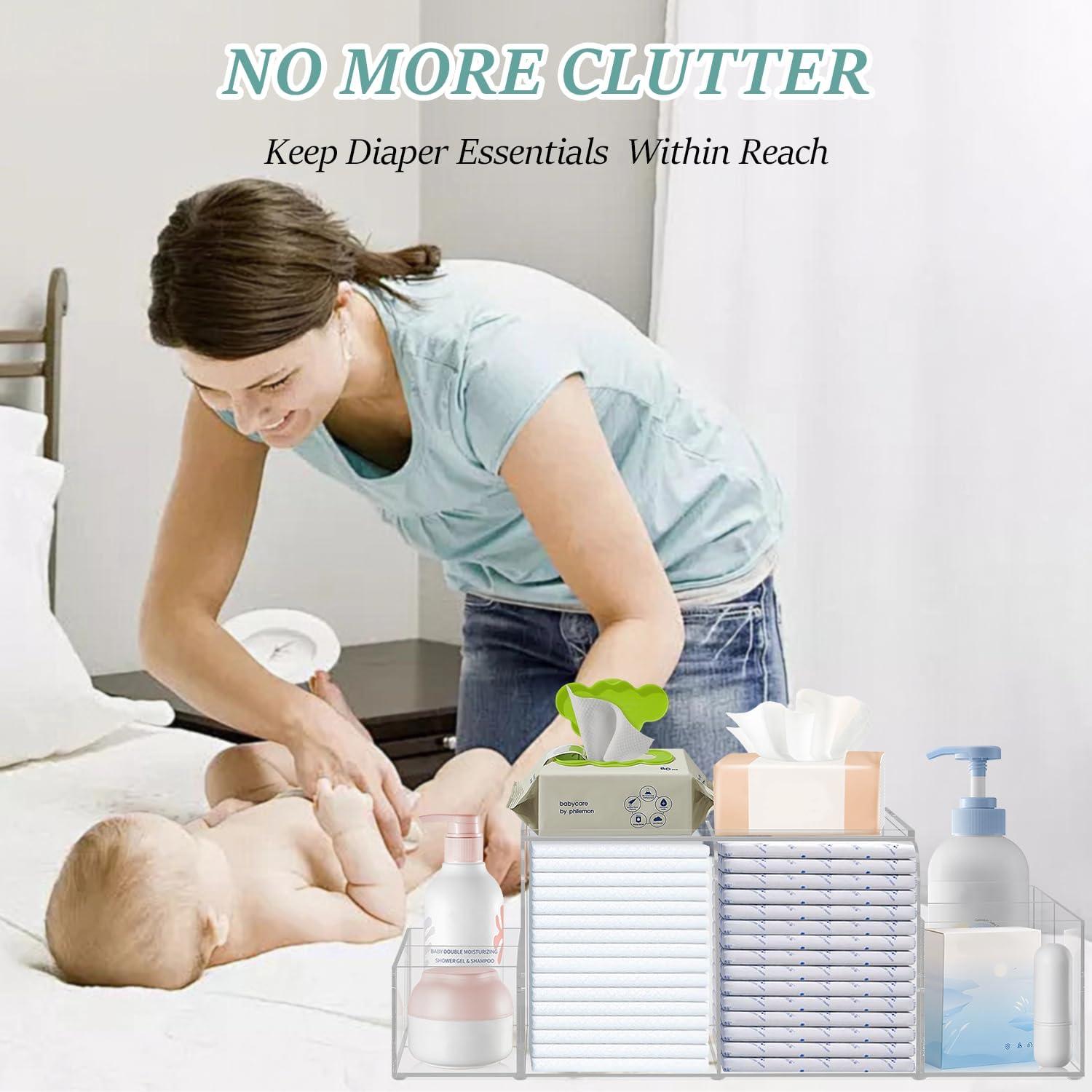 Caddy de Pañales Acrílico Jumyee 43.69x22.10cm Transparente