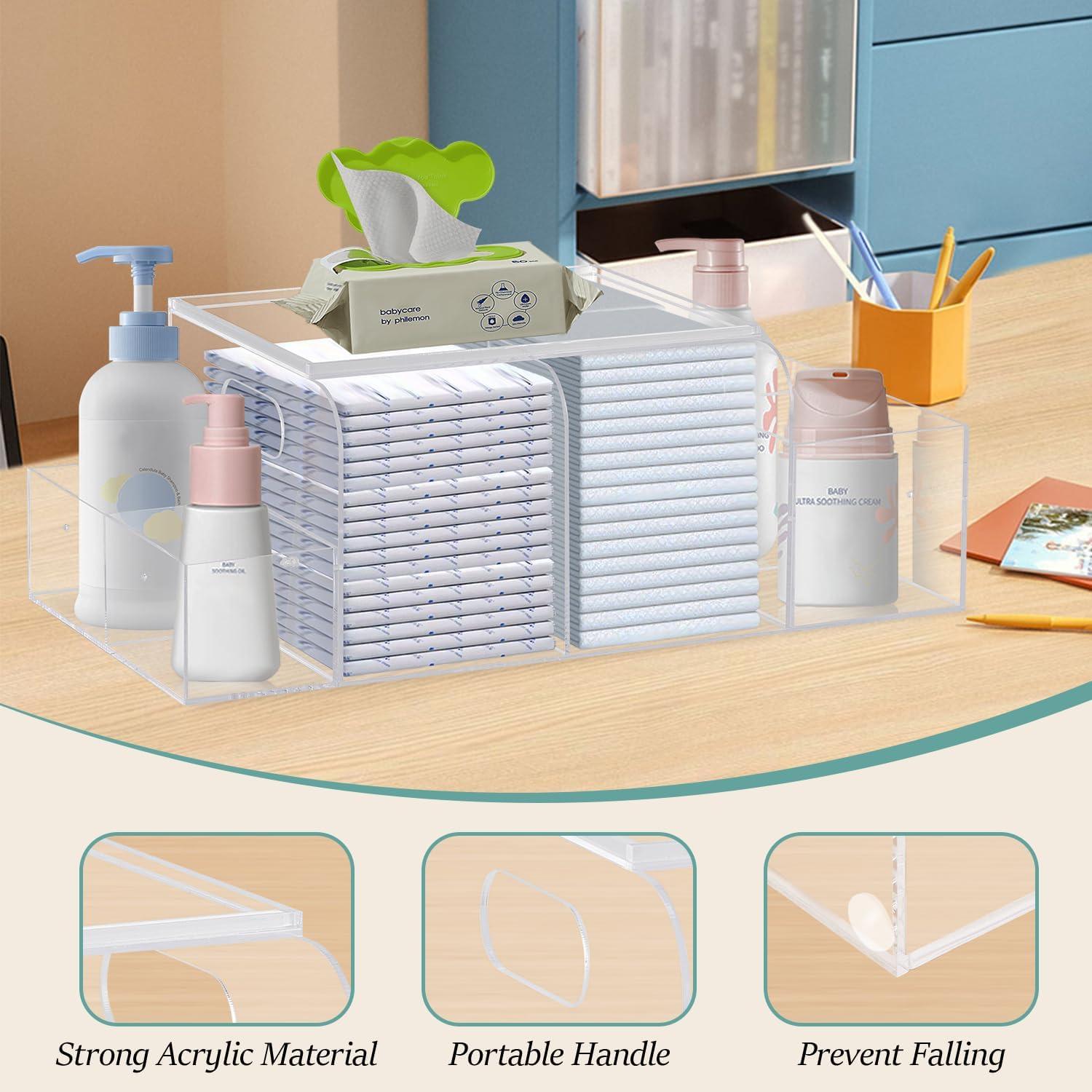 Caddy de Pañales Acrílico Jumyee 43.69x22.10cm Transparente