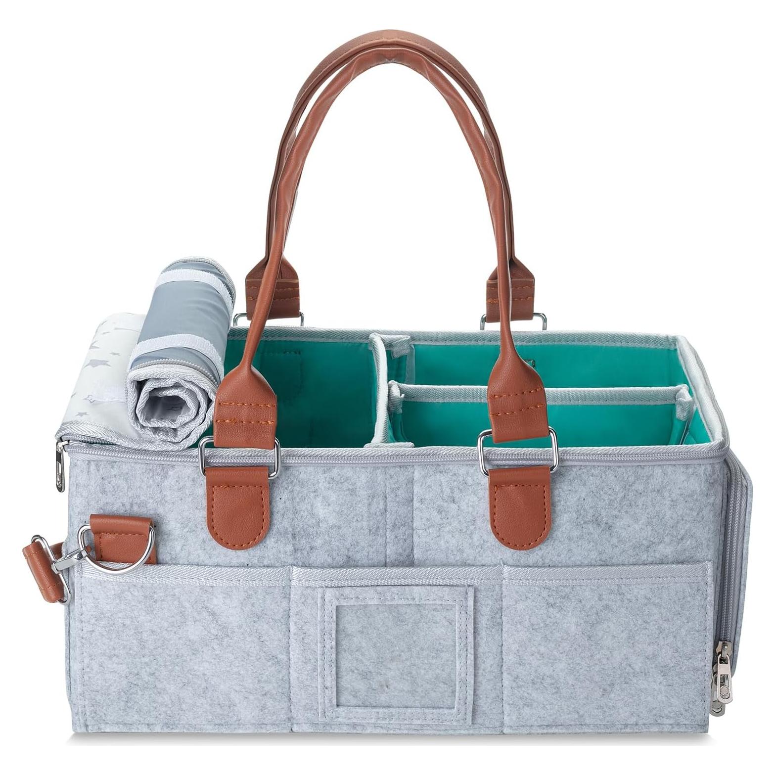 Organizador de Pañales Mr. Pen con Tapa - Gris, 38.6x24.1x19.1 cm