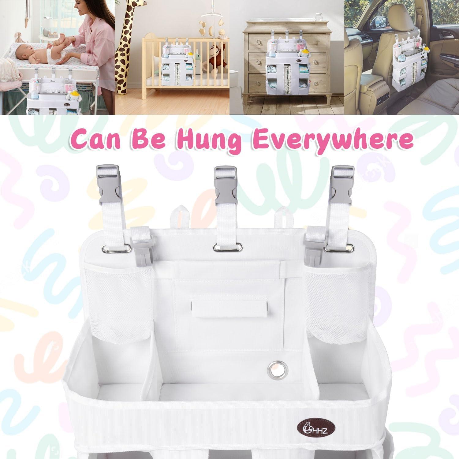 Organizador de Pañales Colgante HHZ - Blanco, 8 Estantes, 82 Pañales