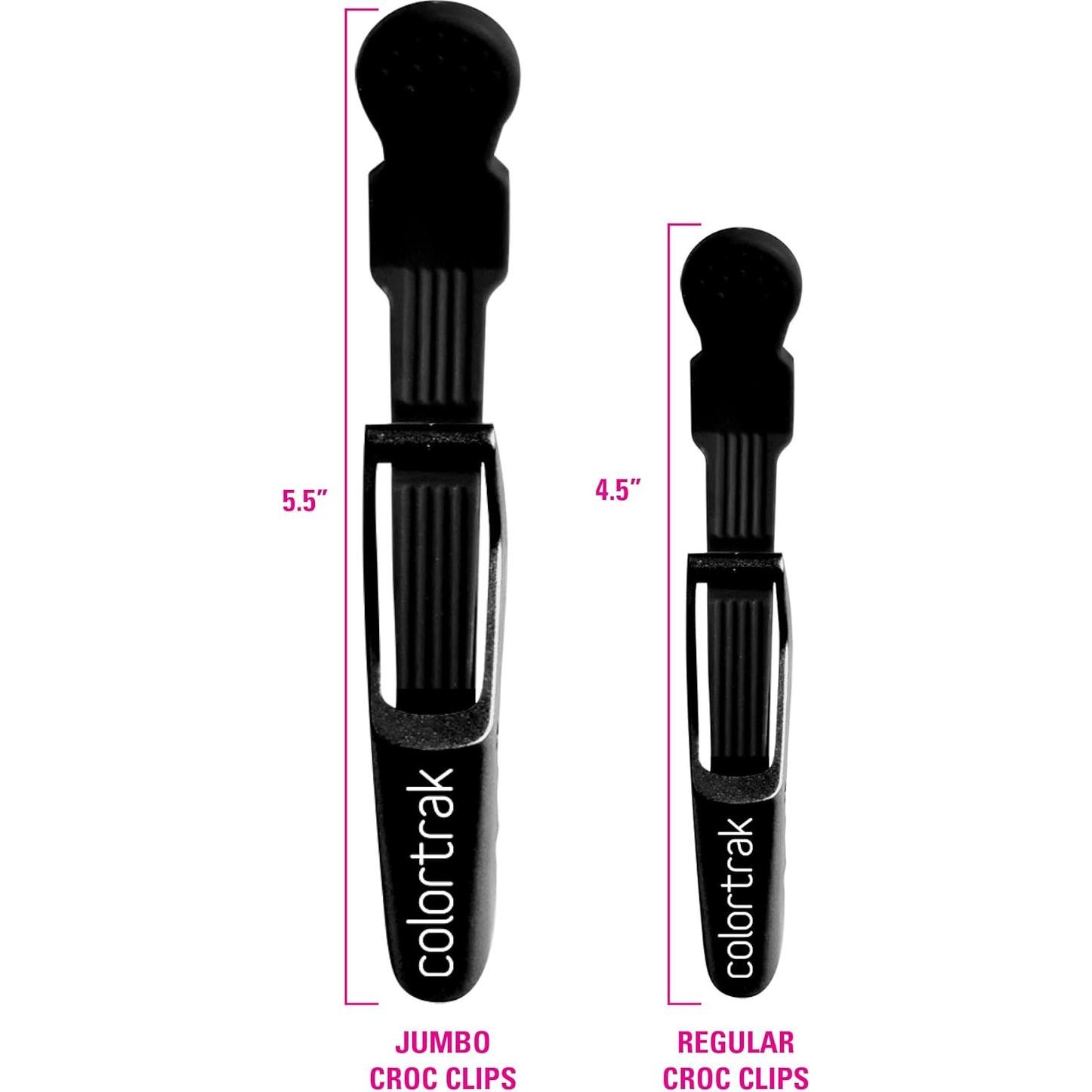 Clips Croc Jumbo Rubberizados Colortrak - Paquete de 4, 13.5 cm