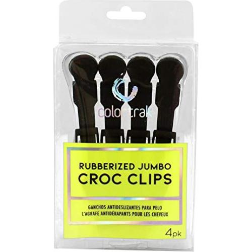 Clips Croc Jumbo Rubberizados Colortrak - Paquete de 4, 13.5 cm