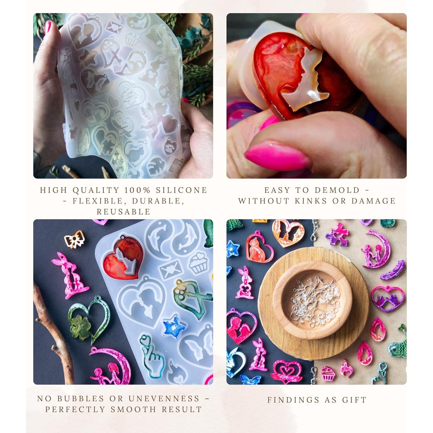 Moldes de Silicona KOTEDUA para Llaveros y Joyería - 43 Piezas