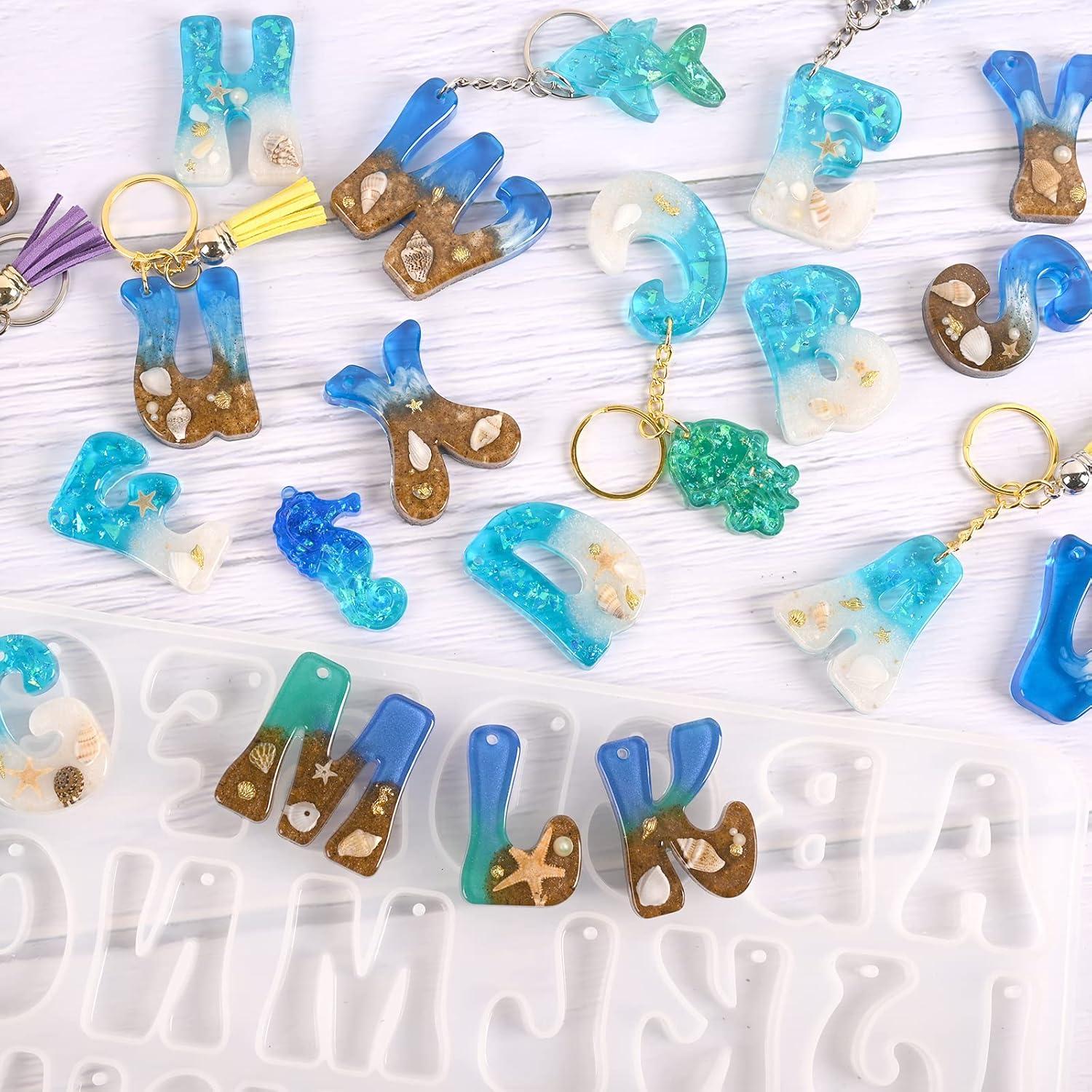 Moukiween Moldes de Silicona Invertidos para Resina - Alfabeto