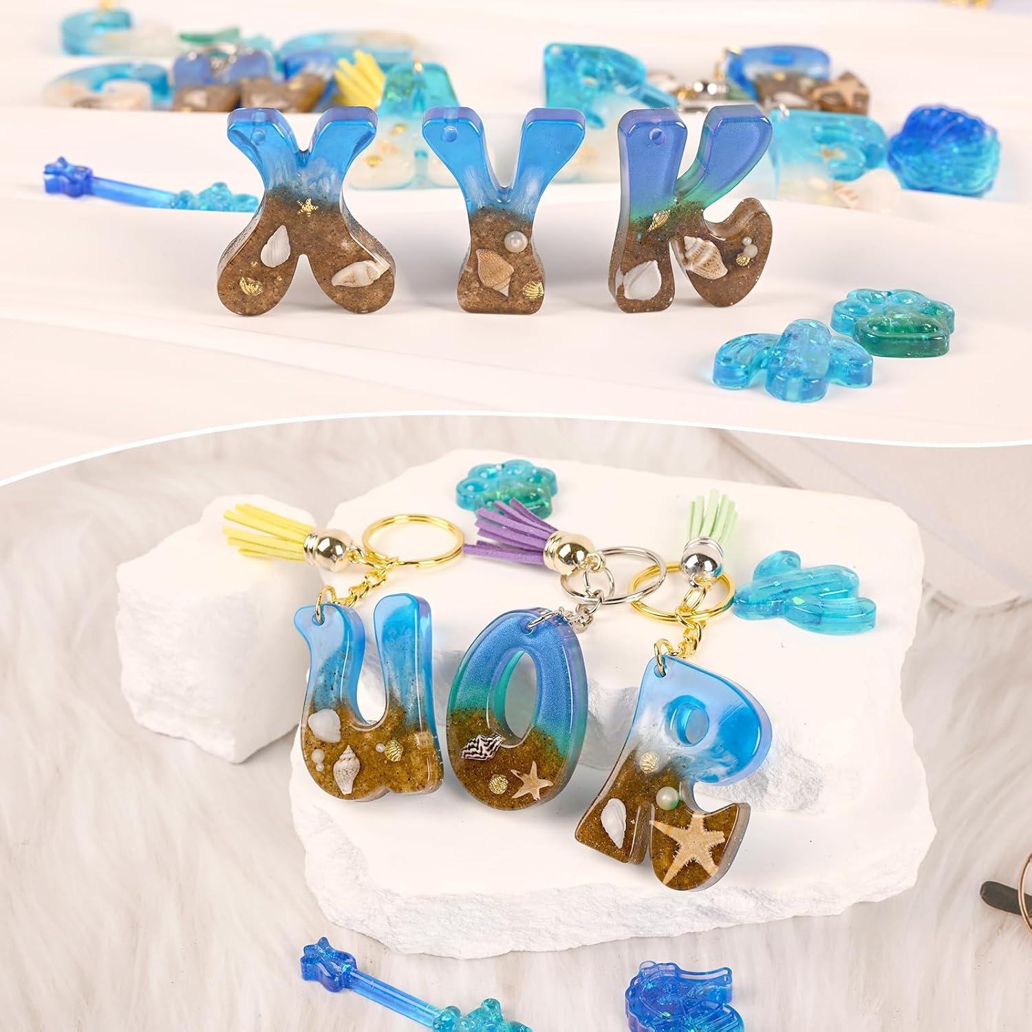 Moukiween Moldes de Silicona Invertidos para Resina - Alfabeto