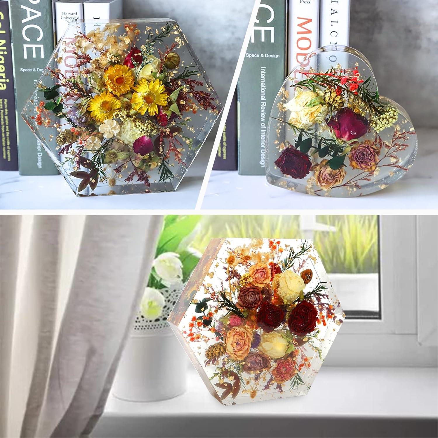 Moldes de Resina de Silicona YOILES - Hexágono, Corazón, Cuadrado