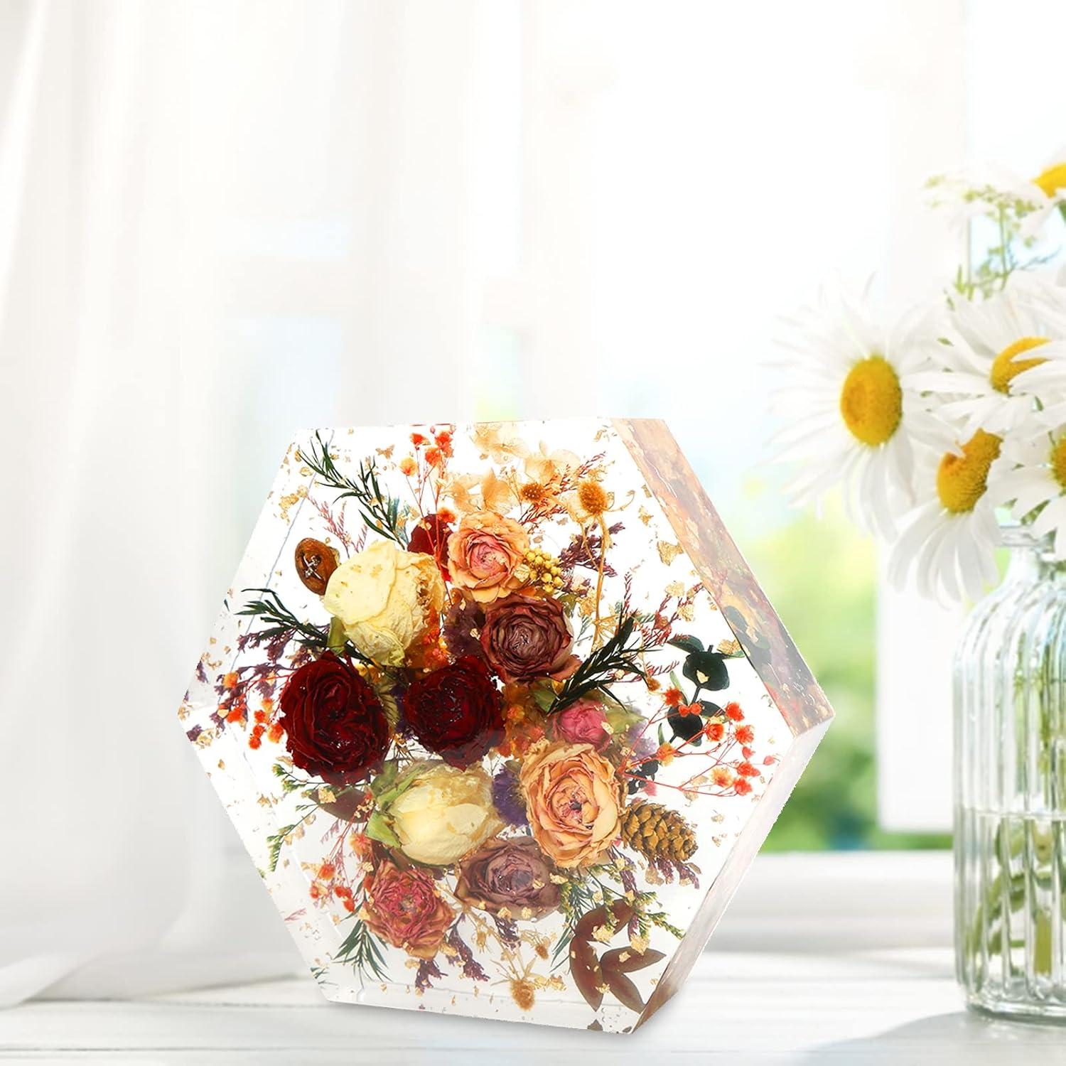 Moldes de Resina de Silicona YOILES - Hexágono, Corazón, Cuadrado