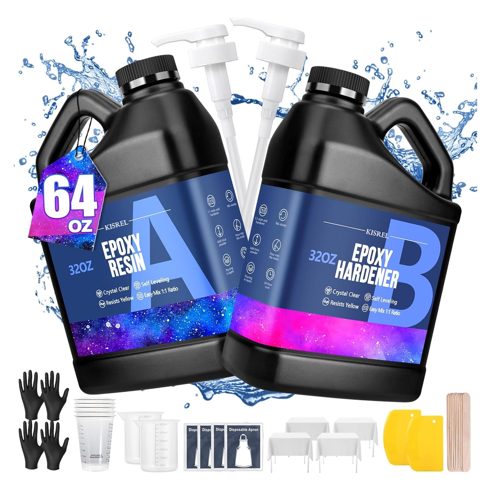 Resina Epóxica KISREL 64 Onzas - Kit Cristalino Sin Burbujas