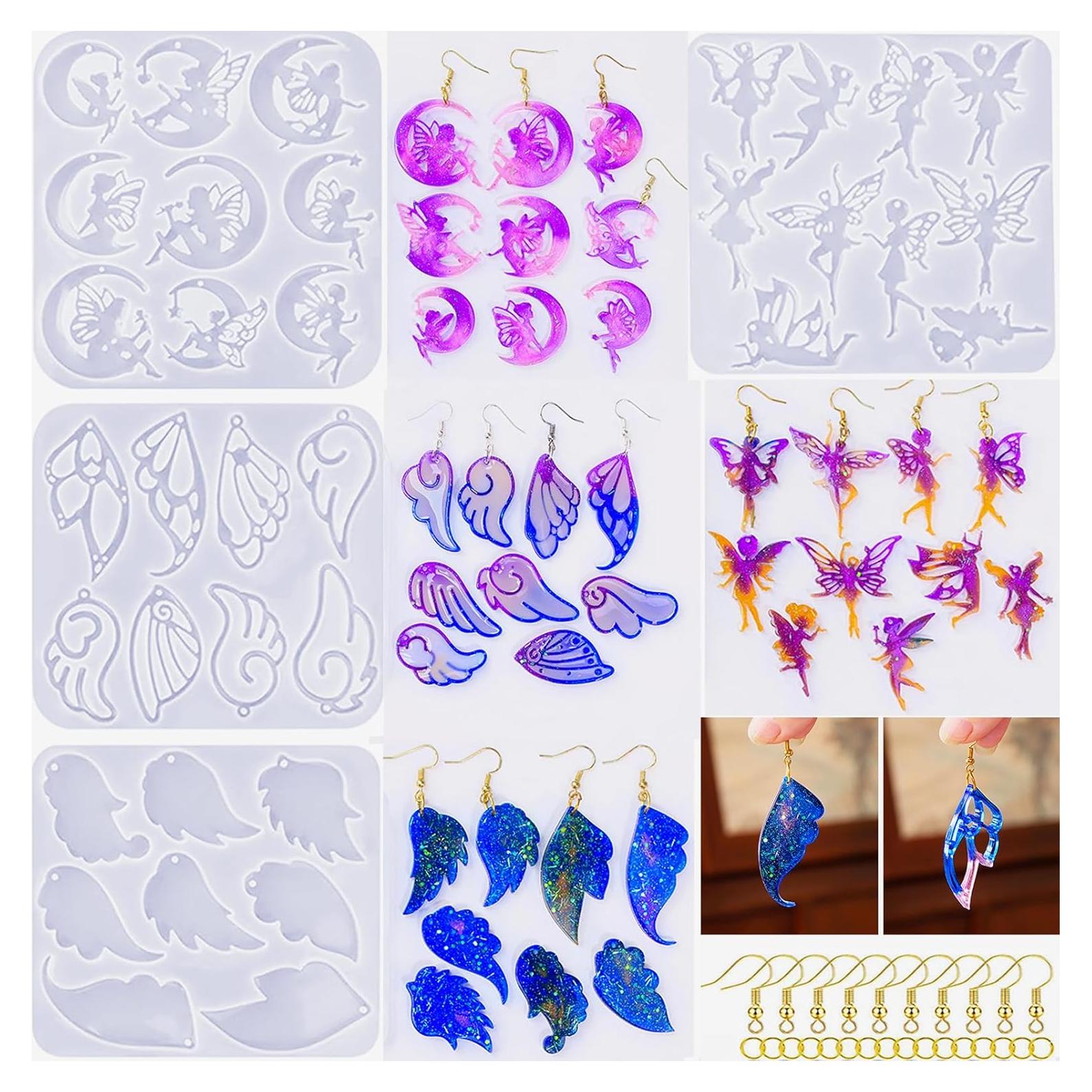 Kit de Moldes de Silicona para Aretes de Resina XBYzuzi 104 Pcs