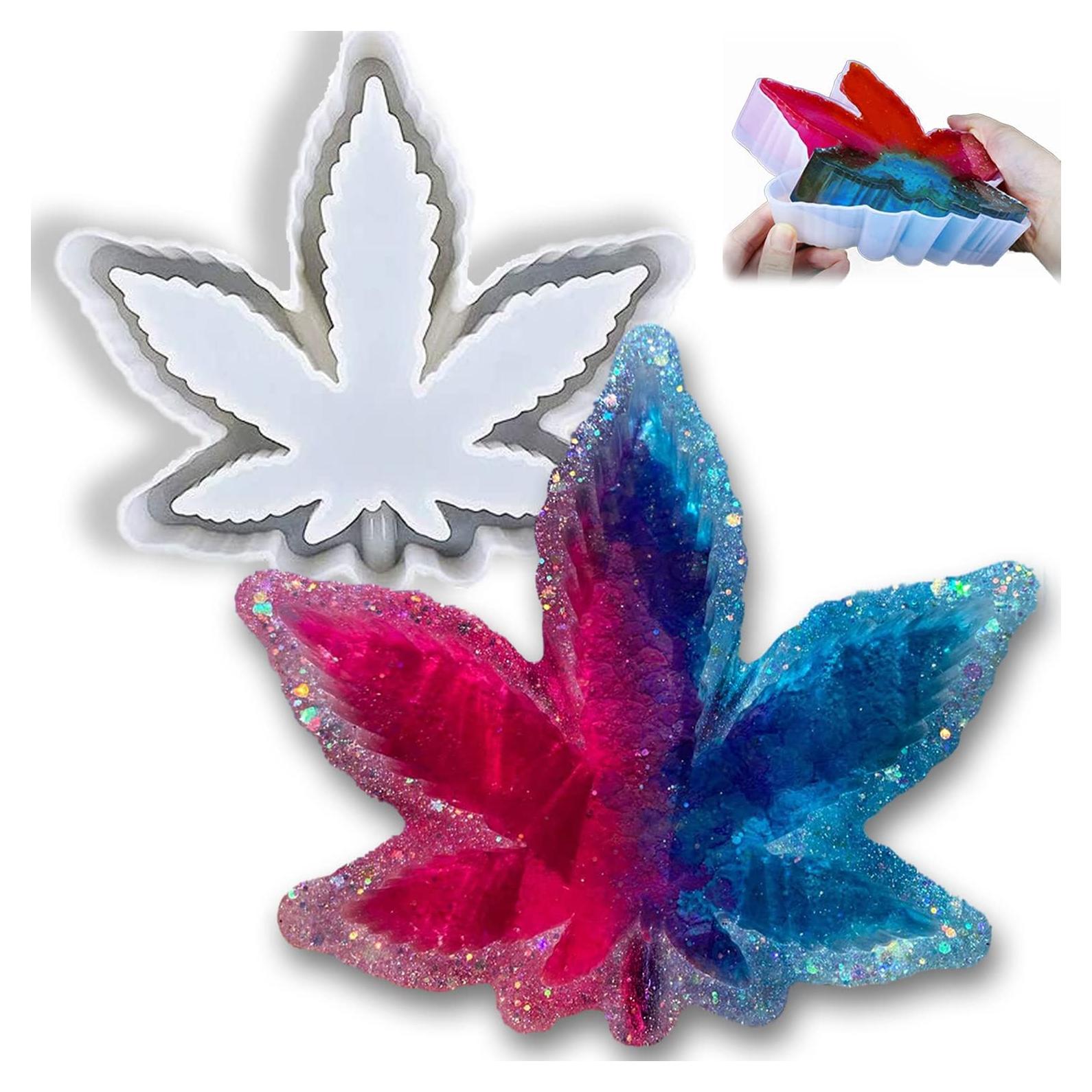 Molde de Silicona Grande Vastsoon Hoja para Resina 17.95x16cm