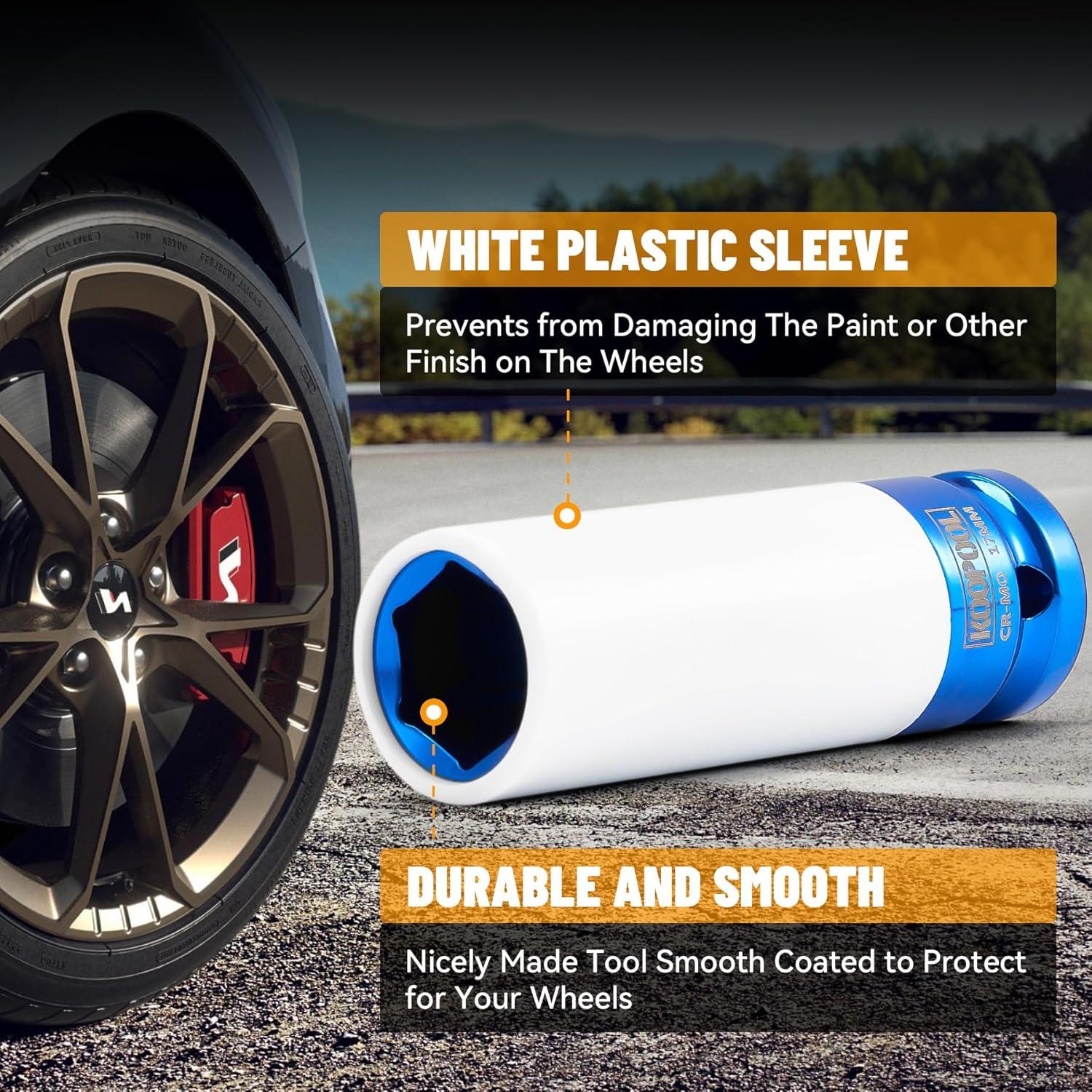 Juego de 5 Zócalos de Tuerca de Impacto KOOPOOL 15-22 mm